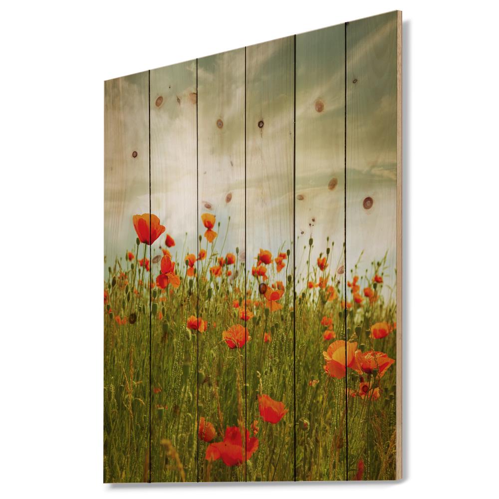 Designart 20-in H x 12-in W Floral Wood Print in the Wall Art ...