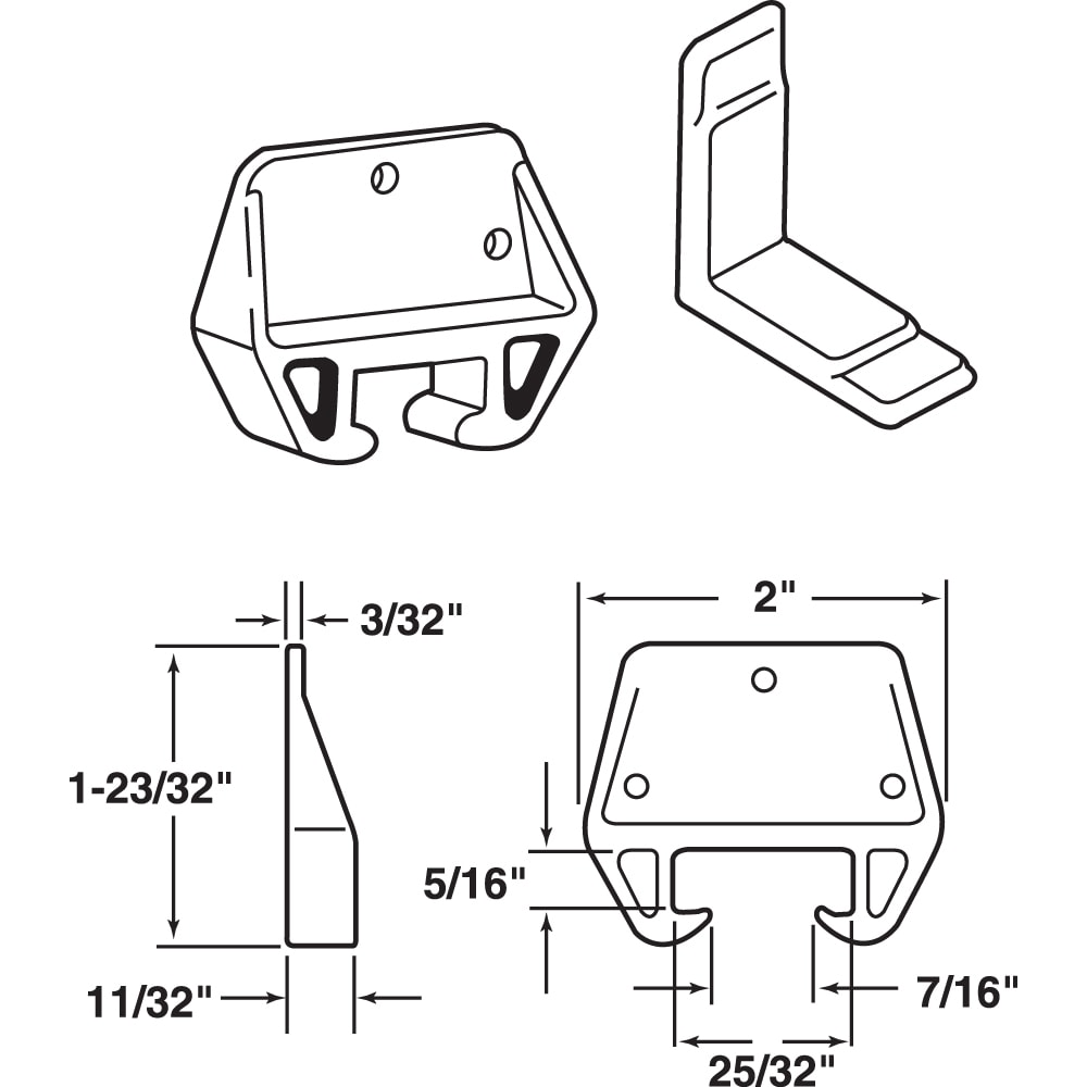 Prime-Line White Plastic Drawer Guide Kit R 7223-A at Lowes.com