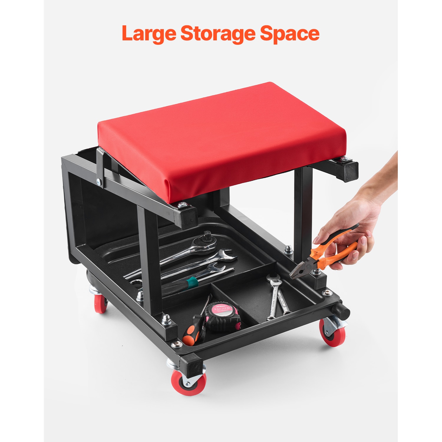 VEVOR Mechanic Stool 300 lbs Capacity Garage Seat/Work Stool with ...