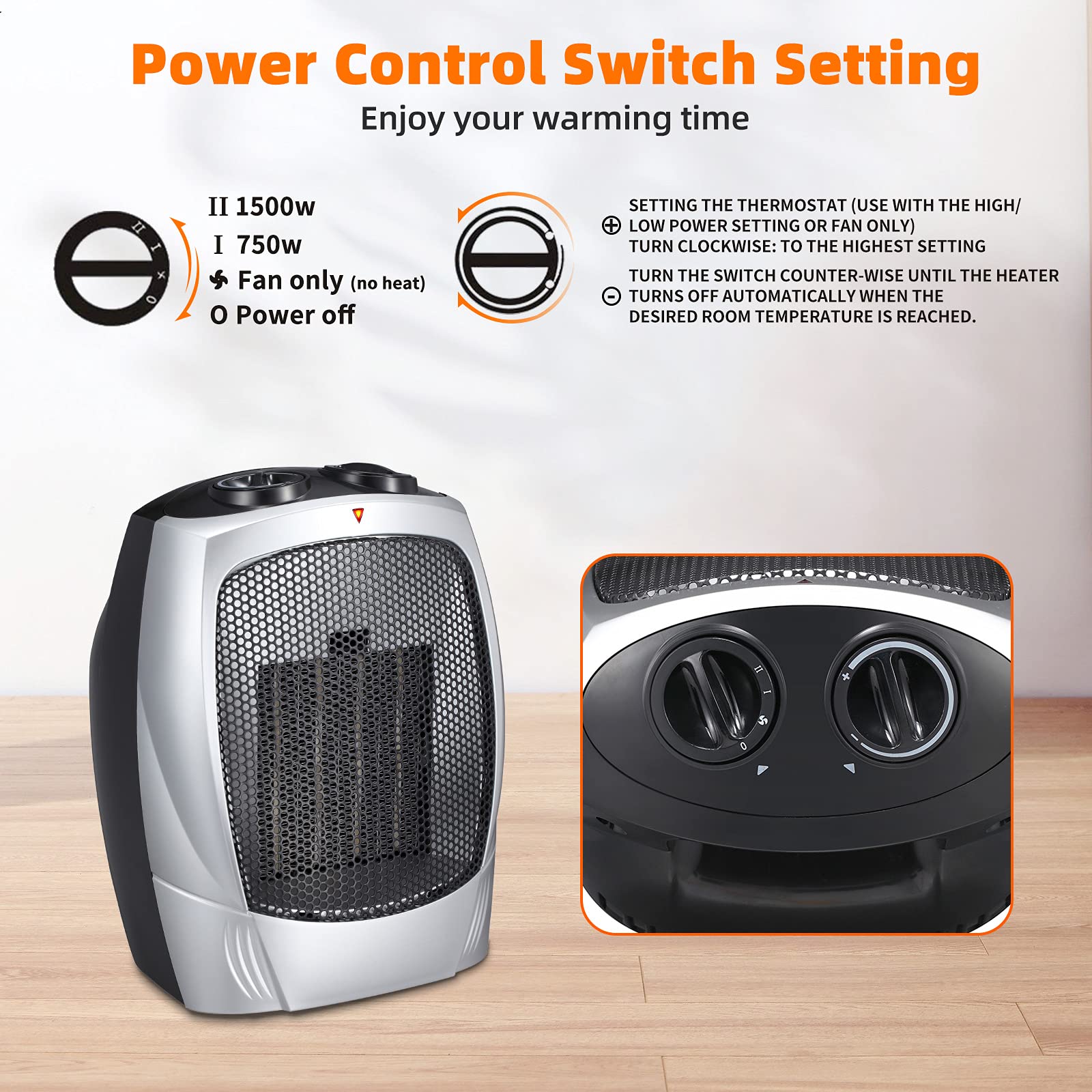 COWSAR LSCE56SPH901SIL Portable-Electric-Heat - View #3
