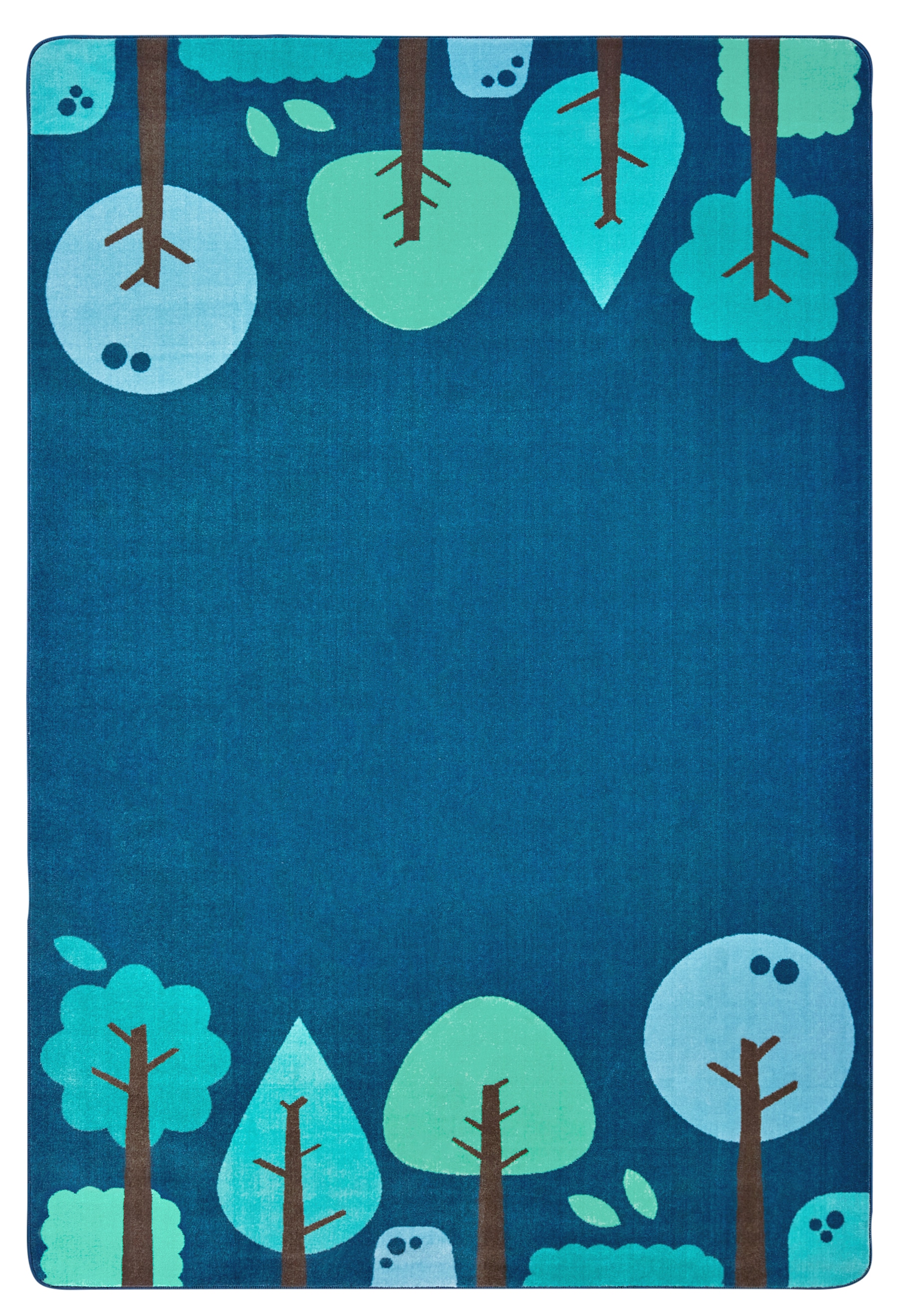 Carpets for Kids 1756 KIDSoft 6 x 9 (ft) Tufted Nylon Blue Rectangular Indoor Floral/Botanical Area rug