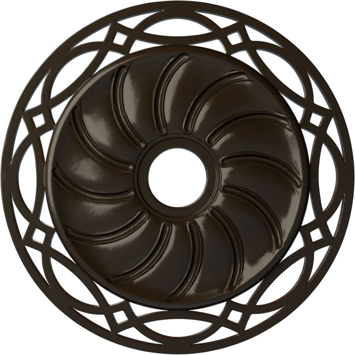 Ekena Millwork CM26LOSHF Loera 26.625-in W x 26.625-in L Painted Stone Hearth Polyurethane Whole Ceiling Medallion