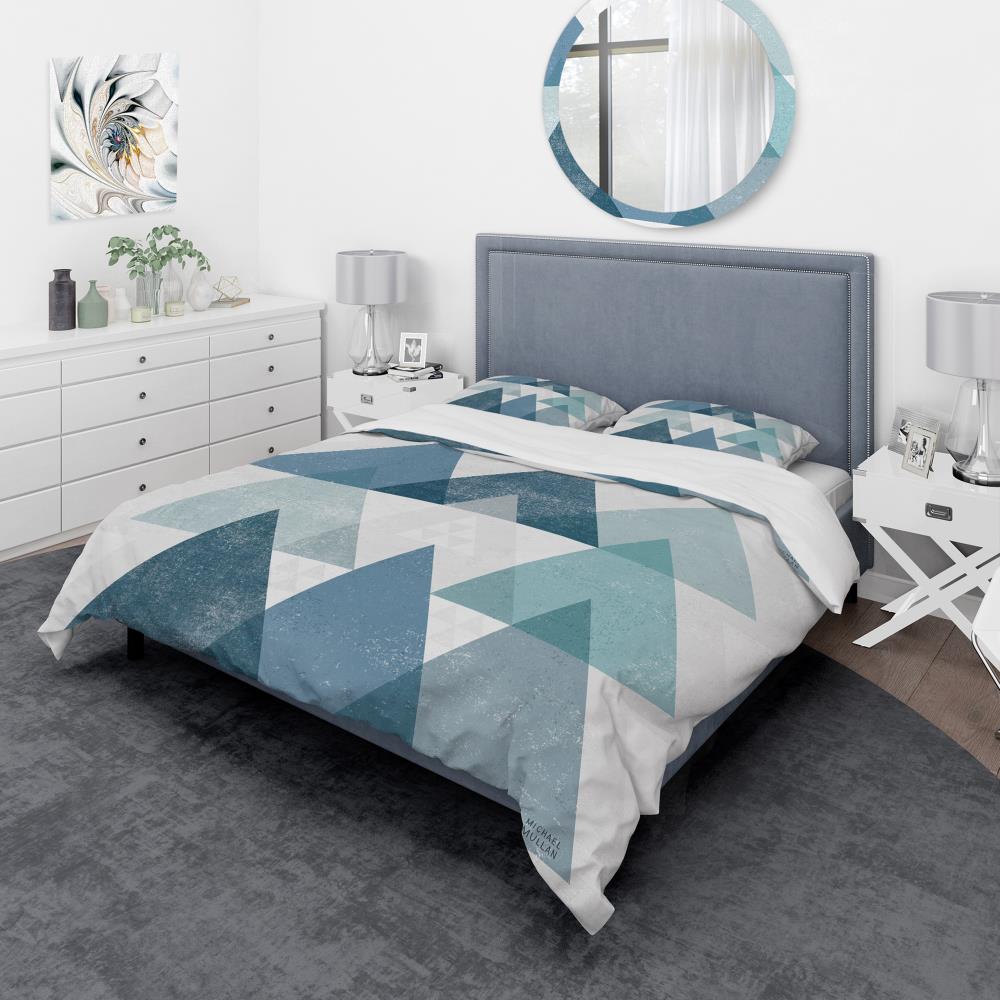 Designart BED30206-Q 3 -Piece Blue Queen Duvet cover Set