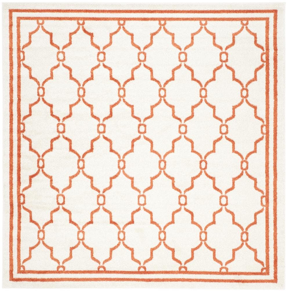 Safavieh AMT414F-7SQ Marion 7 x 7 (ft) Loomed Polypropylene Beige/Orange Square Indoor Trellis Area rug