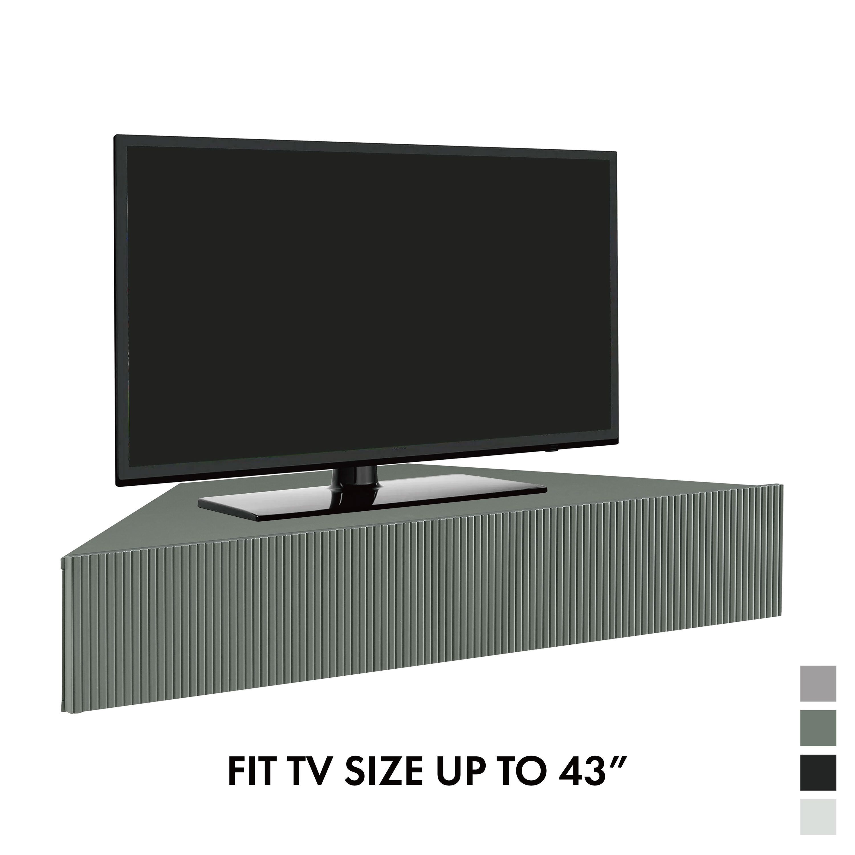 Emmeline Sage Green Composite Wood Corner Floating TV Stand