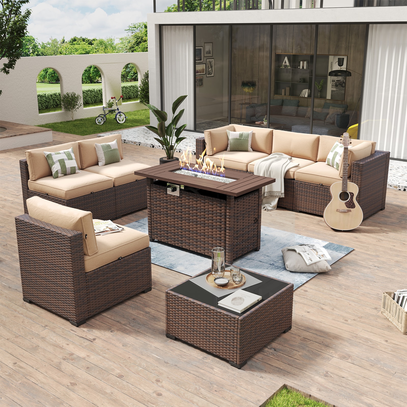 AOXUN G12039RDAB+G25026BR Patio-Conversation-Sets - View #2