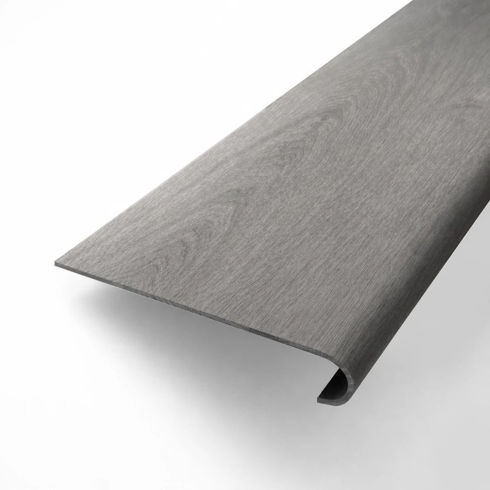 Flooret Flooret Modin LVP 48-in TrueStep Round Stair Tread - Hafren, All-in-One Tread, Made from a Real Plank, Waterproof, Scratch-Resistant and Easy to Install, Seamless Finish for Stairs