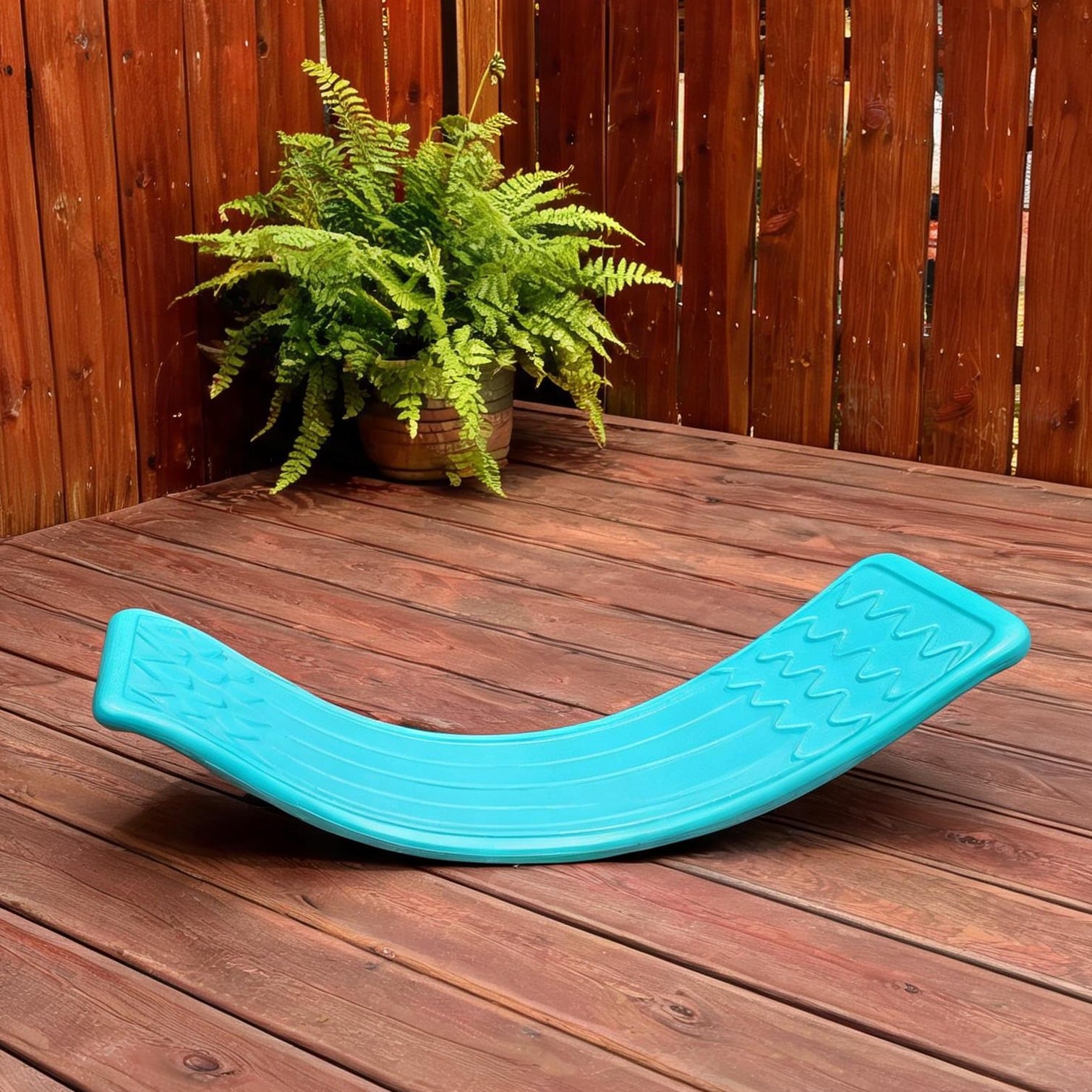 Watnature Outdoor Sports combining Blue Plastic and Living Room with Curved Balance Board 32 Blue Finish Wobble Rocker