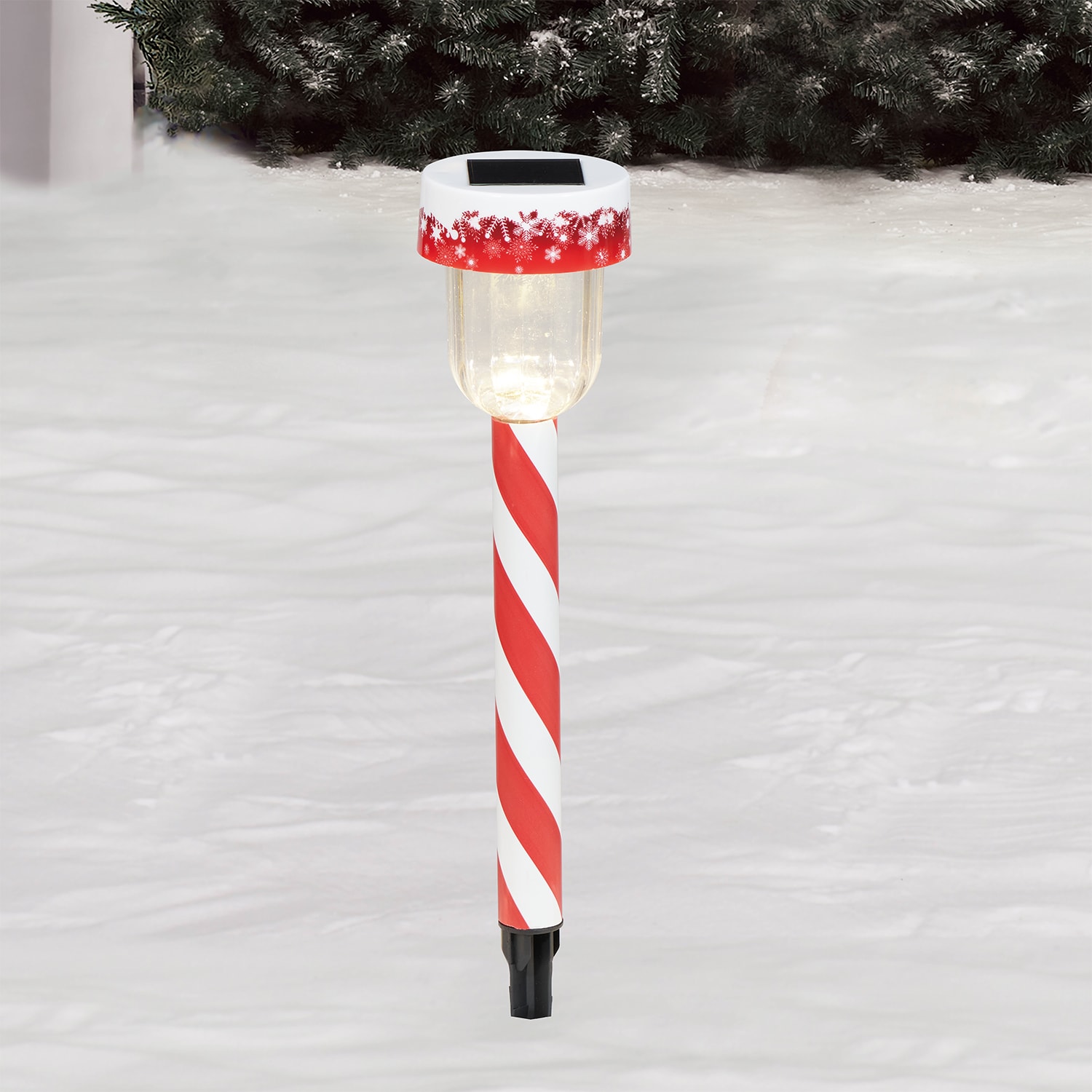 Holiday Living 10.67-in Candy Cane Yard Decoration with White LED ...