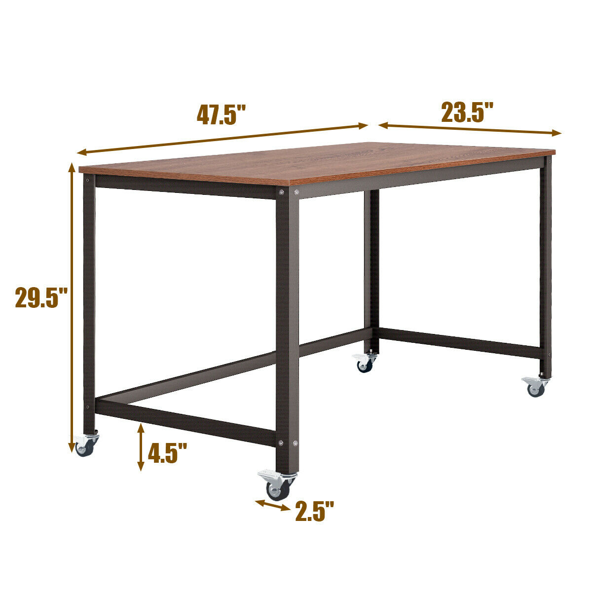 Costway 23.5-in Brown Modern/Contemporary Computer Desk In The Desks ...