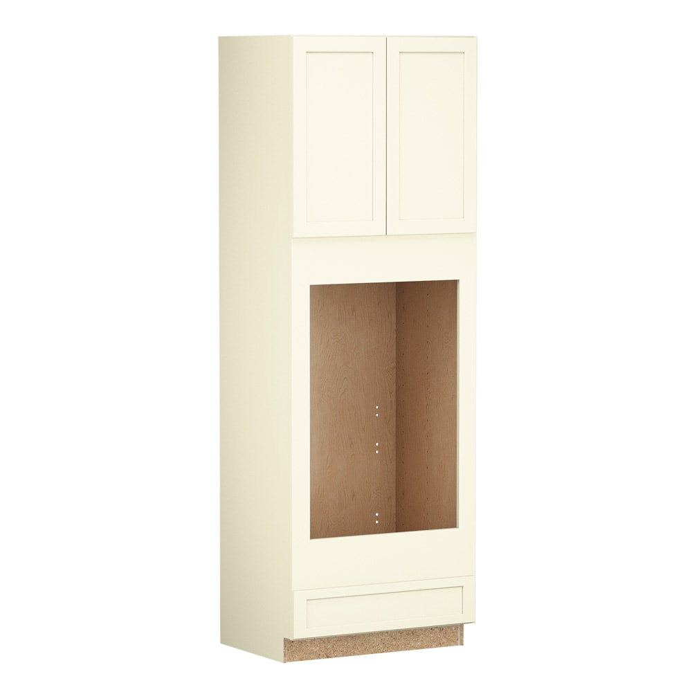 Shenandoah Breckenridge FOL 33-in W x 96-in H x 24-in D Vanilla Painted Double Oven Base Fully Assembled Cabinet Recessed Panel Shaker