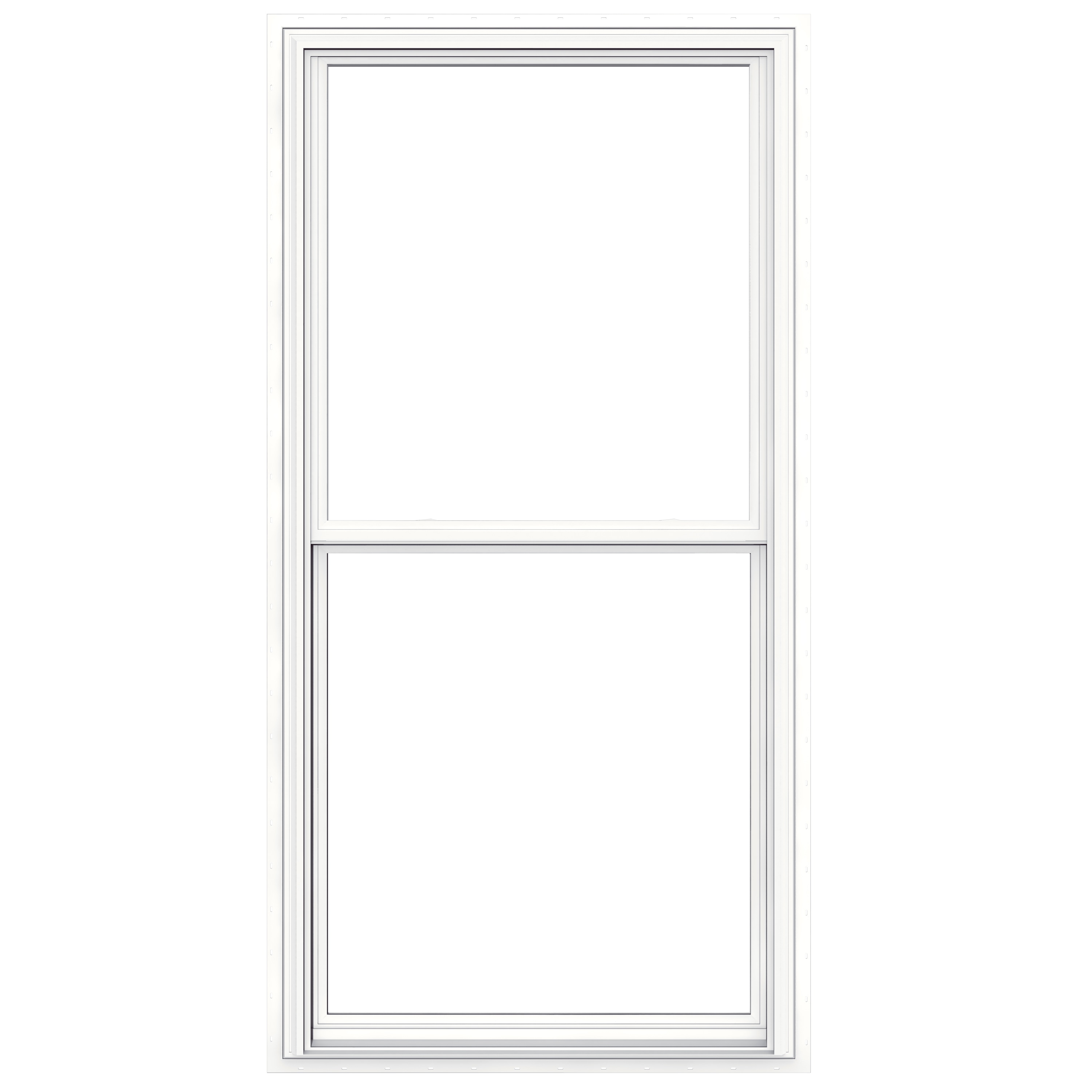 JELD-WEN LOWOLVYDH3672 V-2500 35-1/2-in x 71-1/2-in White White Vinyl New construction Double Hung Window Low-E argon Double Pane Glass (Full Screen Included)