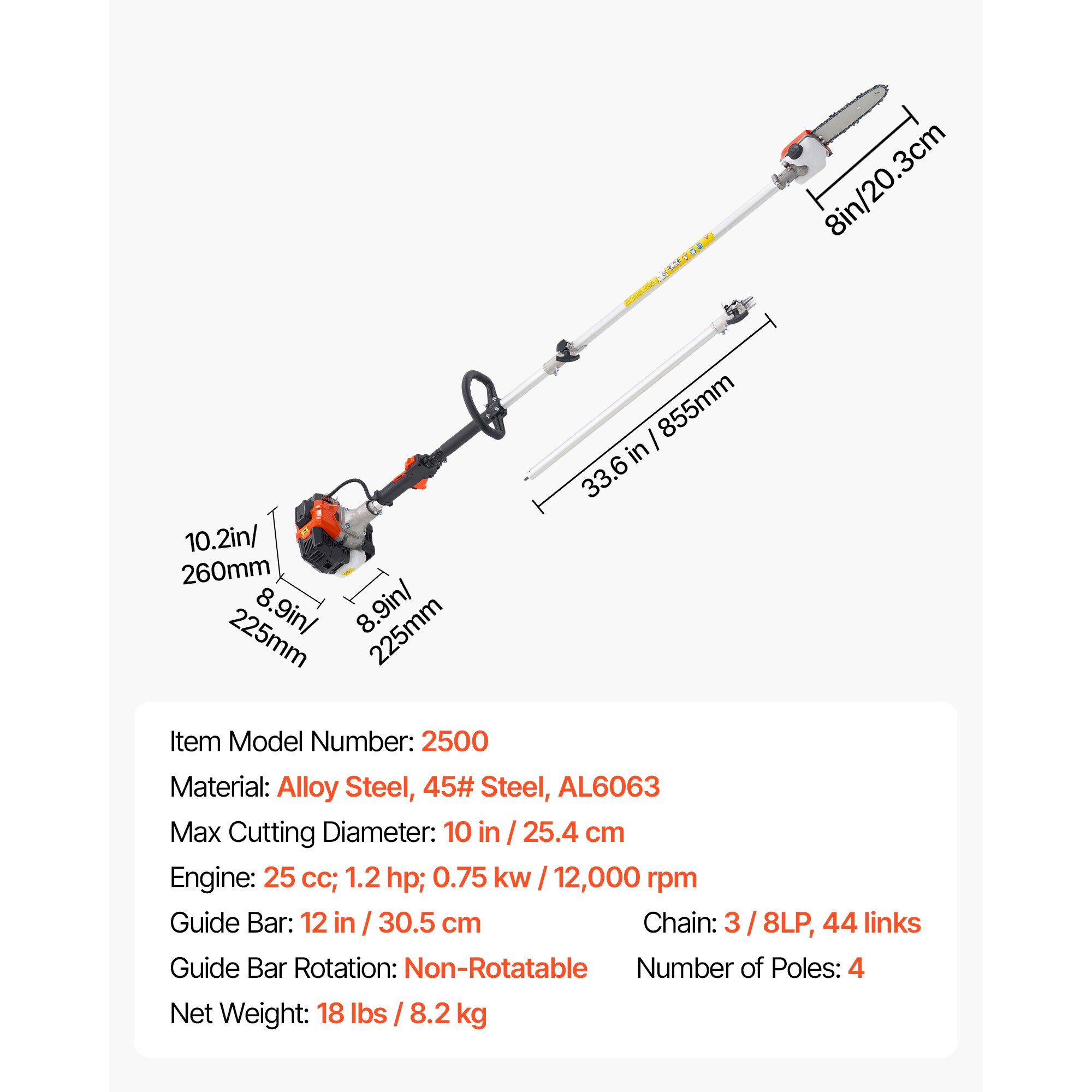 VEVOR SCECCYJCS8IN11696V0 Cordless-Pole-Saw - View #7