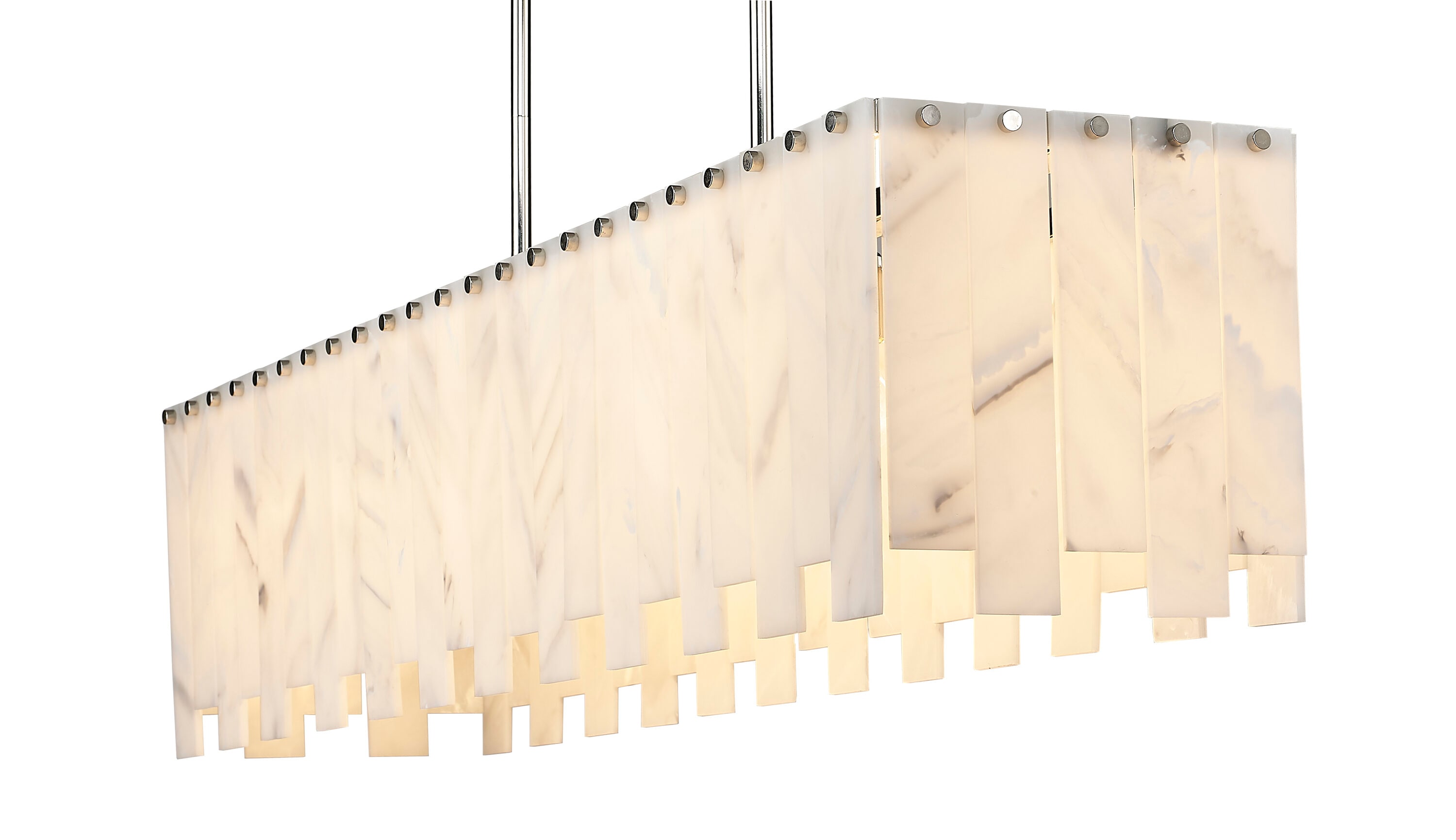 Viviana Polished Nickel 49" Art Deco Island Chandelier