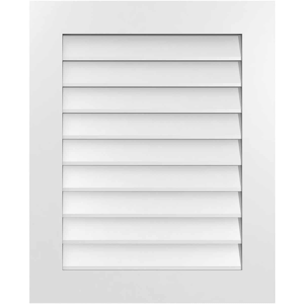 Ekena Millwork GVPVE26X3201SN 26-Inches x 32-Inches Off-white Rectangle PVC Gable Louver Vent