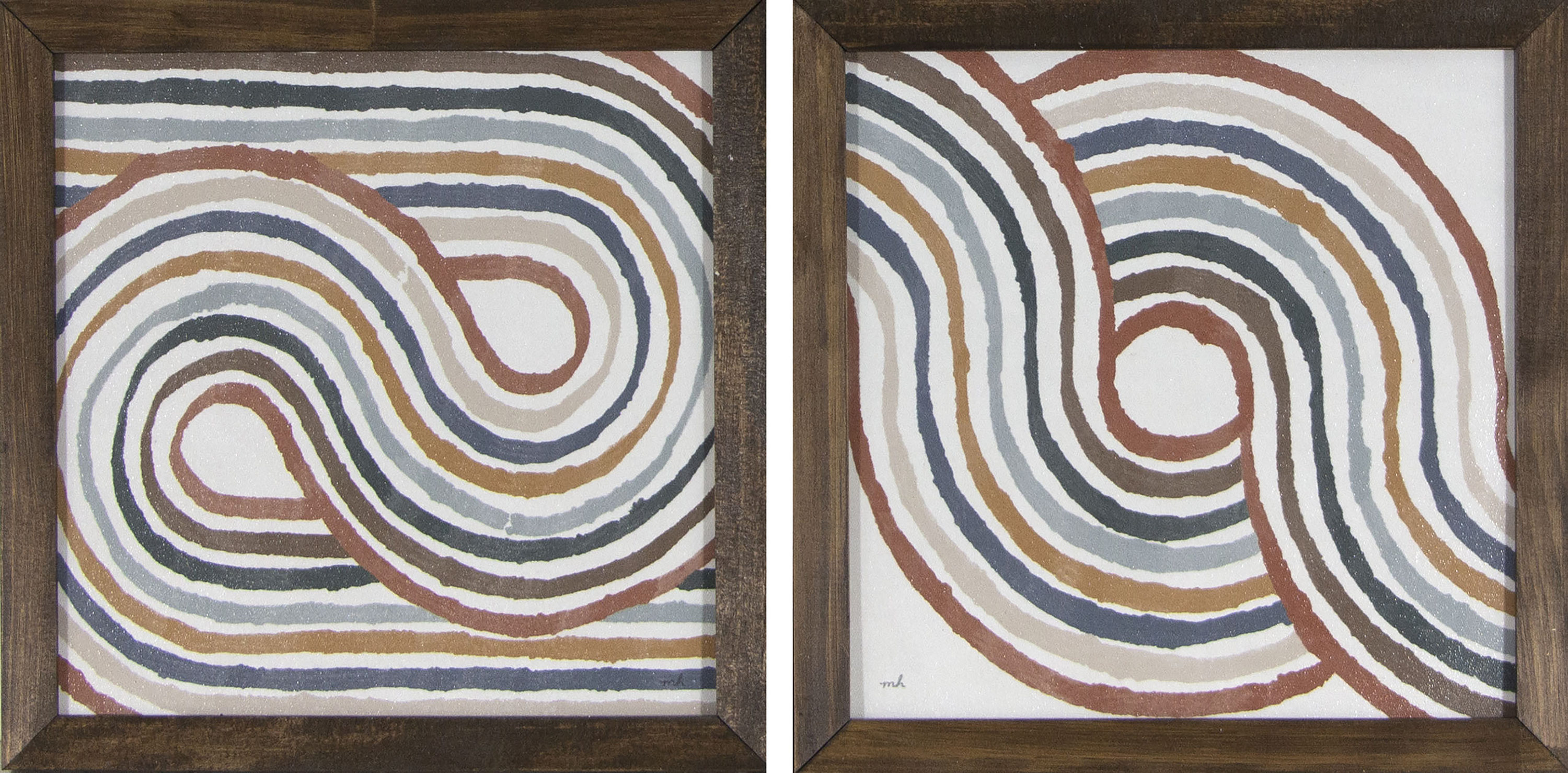 Origin 21 2102-8016LOW Rainbow Road I and Ii Framed 10-in H x 10-in W Modern Print on Canvas