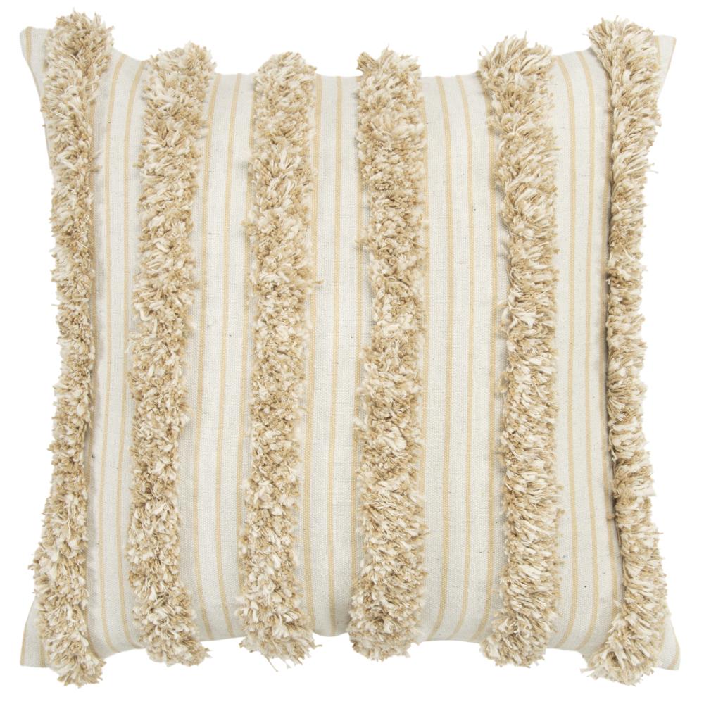 Rizzy Home T16970 Pillow Cover Only 20-in x 20-in Beige Square Indoor Decorative Cover