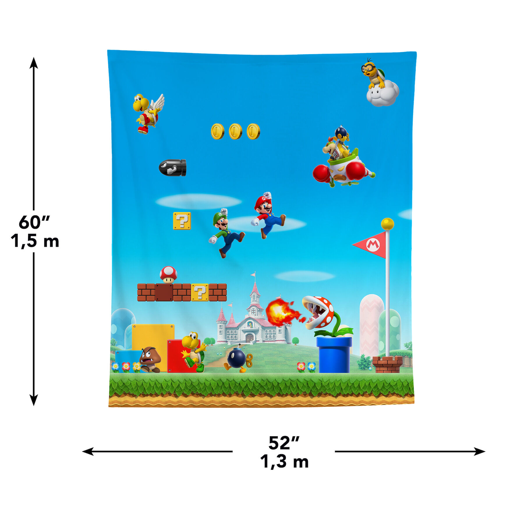 Nintendo Super Mario Multi-Color Polyester Wall Tapestry
