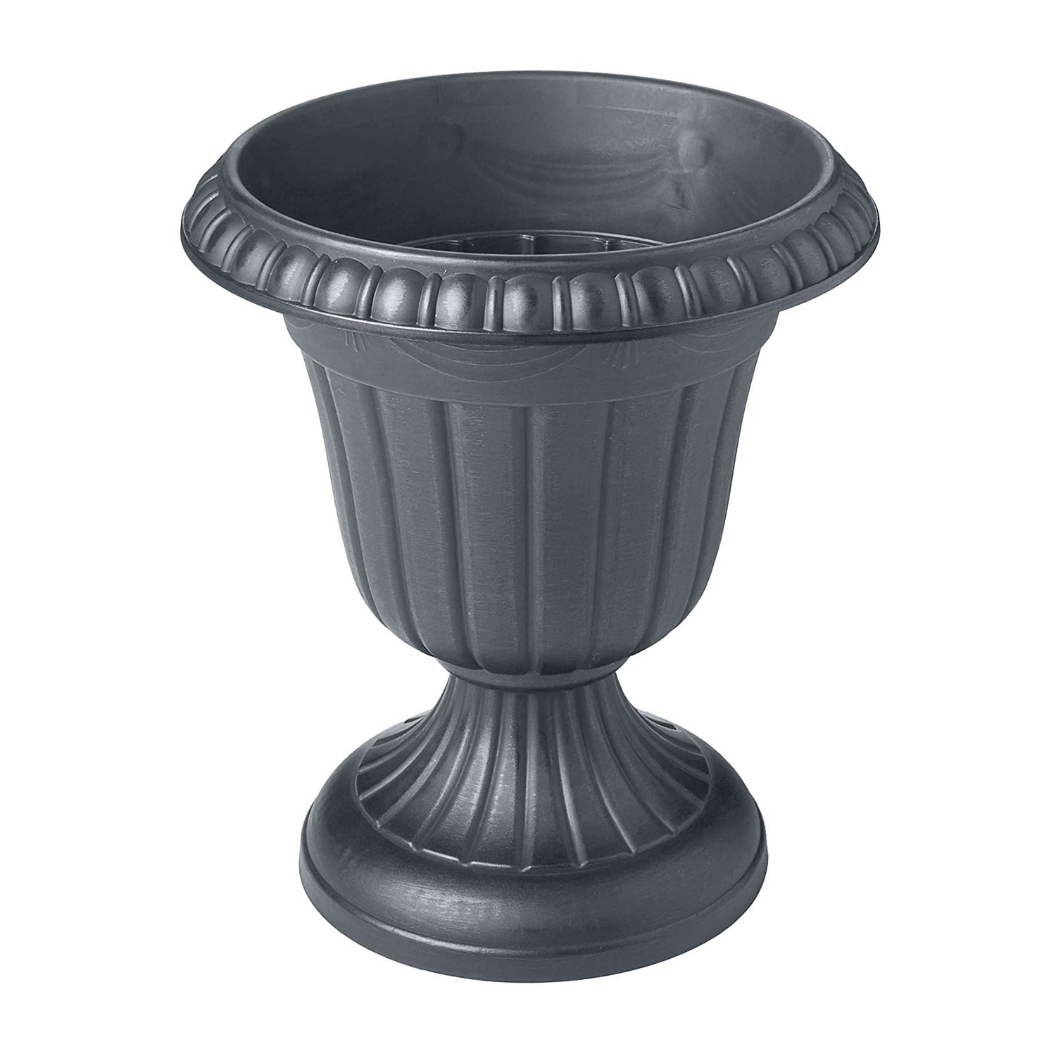 Arcadia Garden Products PL00GY Urn 12.75-in W Large Gray Plastic Indoor/Outdoor Planter