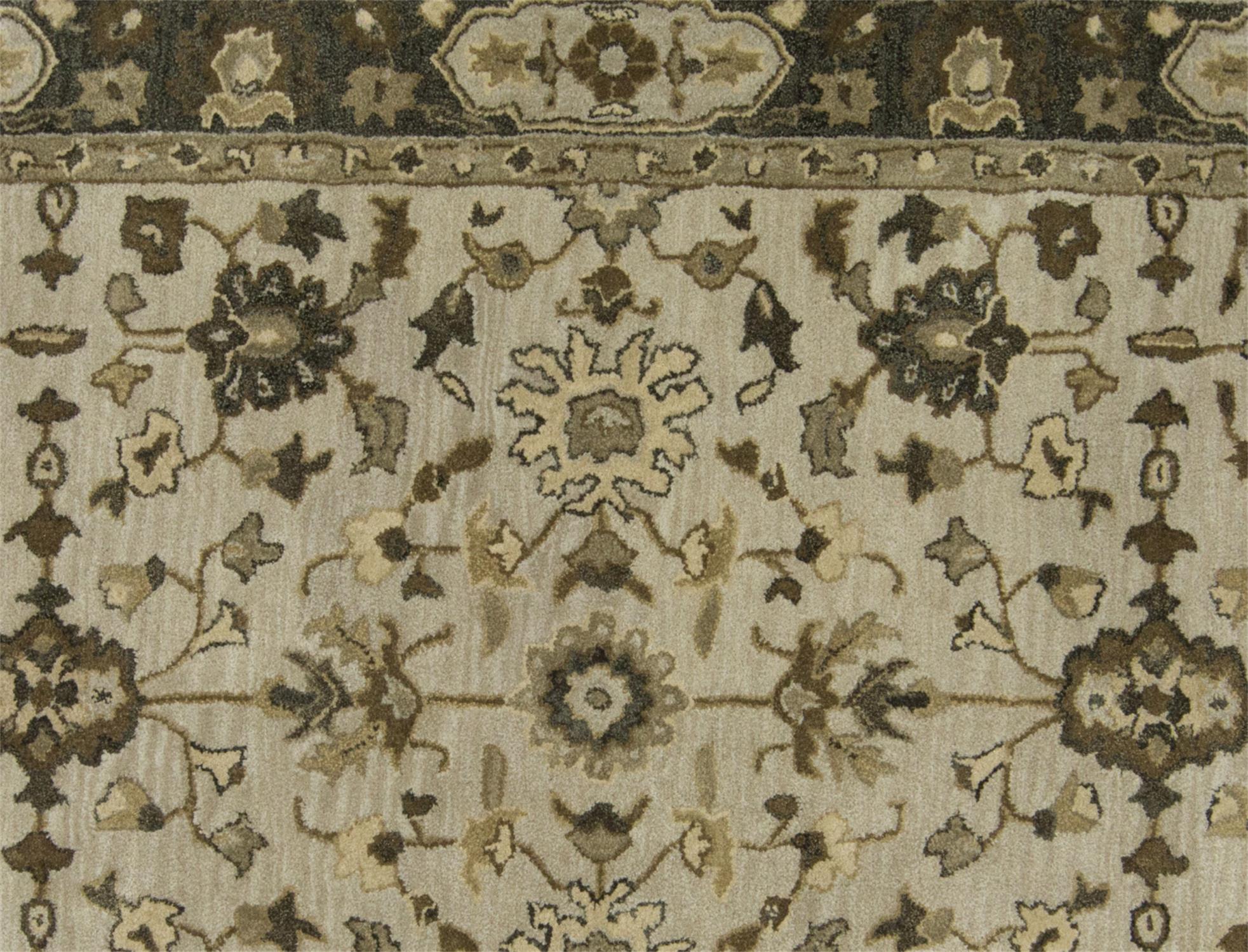 Eaton Traditional Gray and Taupe Hand-Tufted Wool Area Rug 8' x 11'