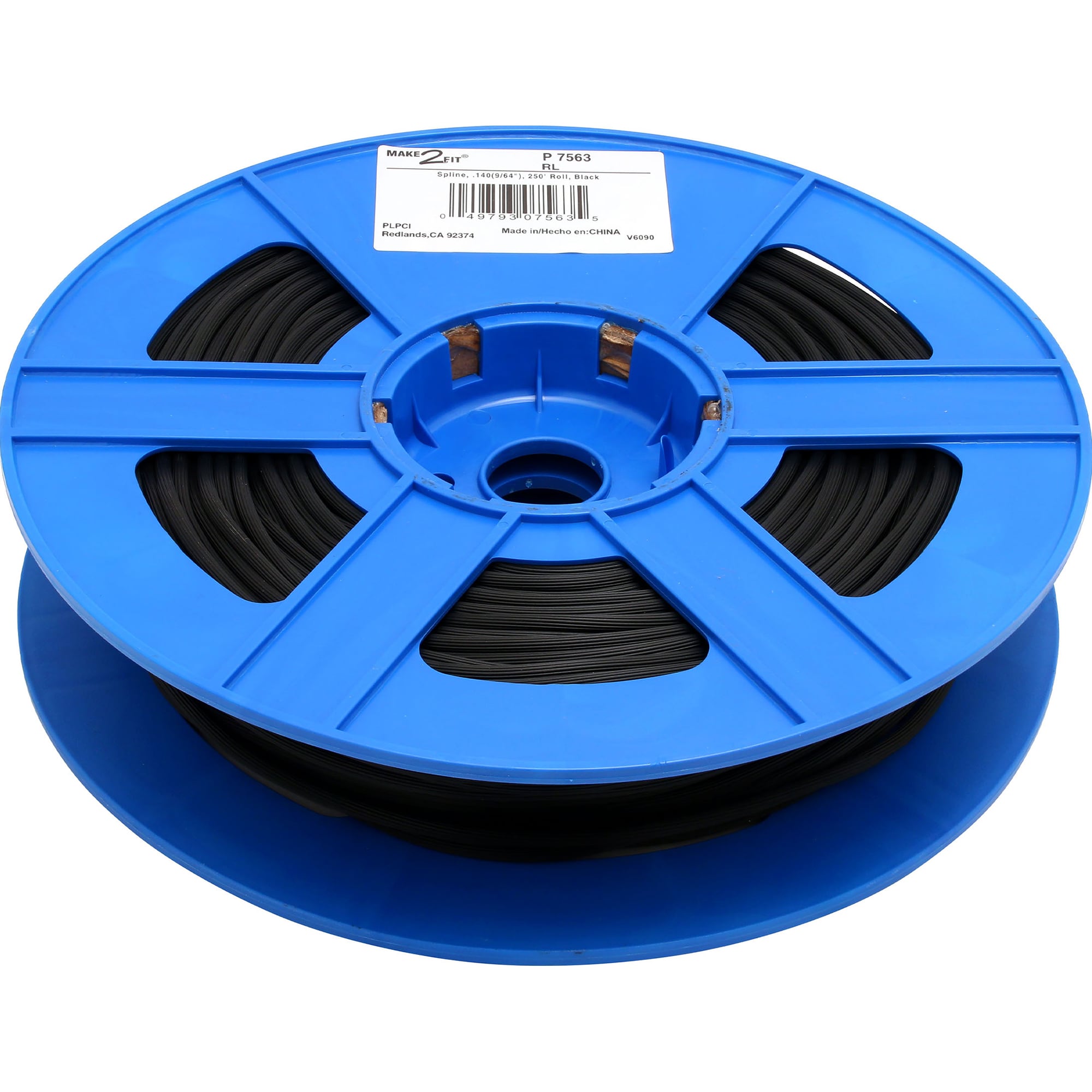 Prime-Line P 7563 Screen Retainer Spline, 0.140 in. (9/64 in.), 250 foot, Black (1 Roll)
