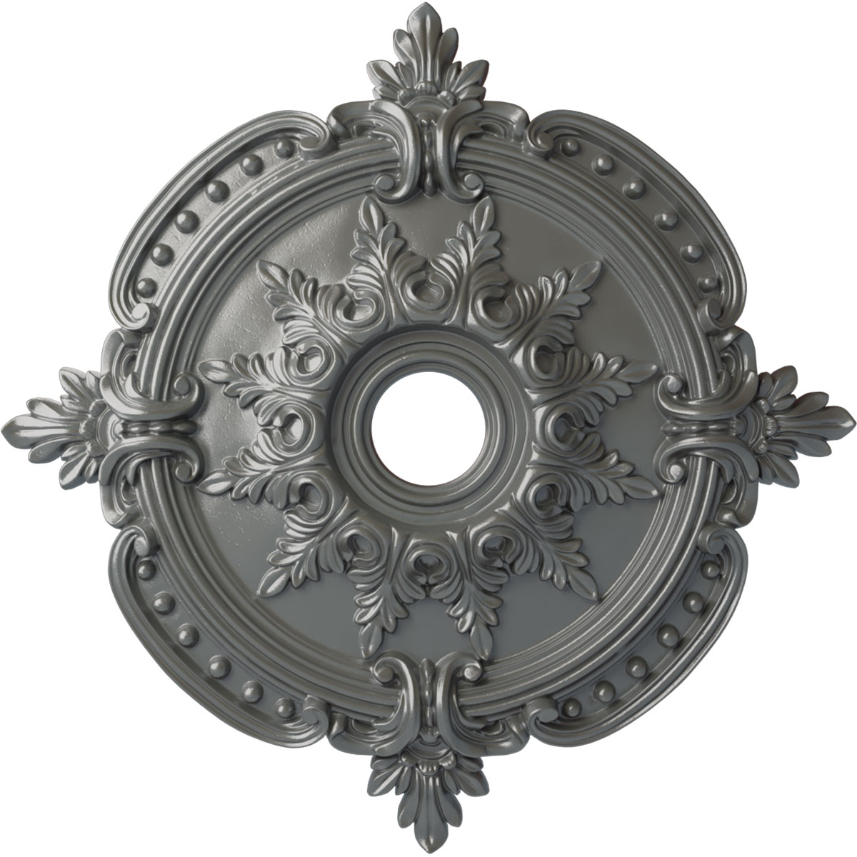 Ekena Millwork CM28BESLS Benson Classic 28.375-in W x 28.375-in L Painted Silver Polyurethane Whole Ceiling Medallion