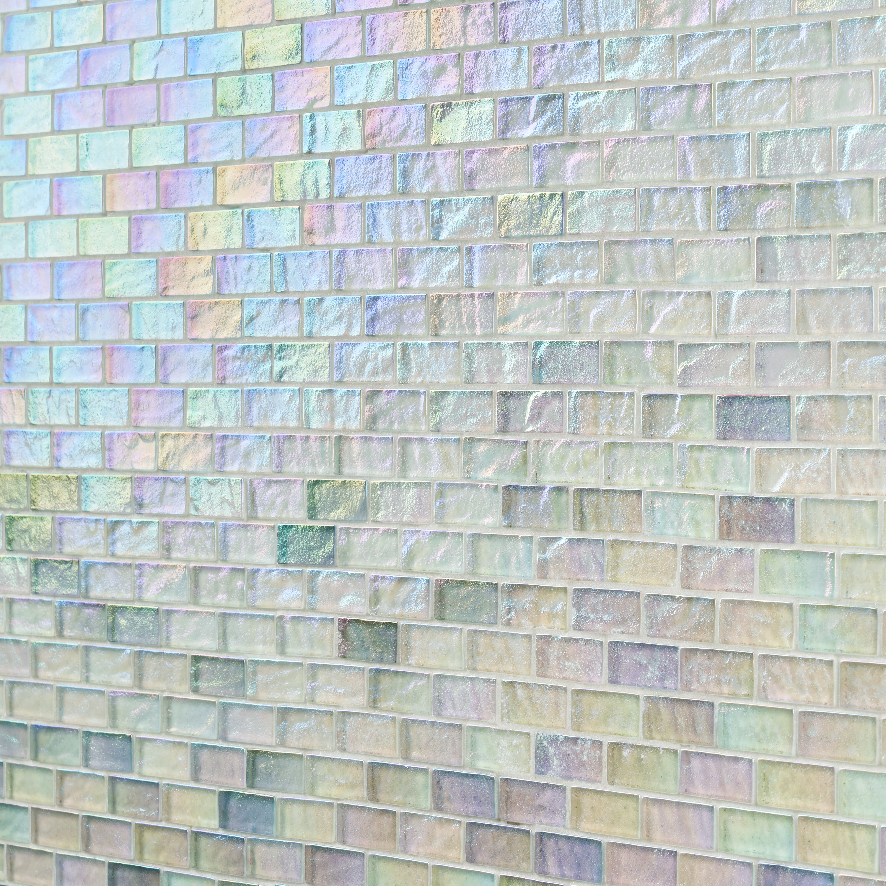 Shallows Iridescent White Glass Mosaic Wall Tile