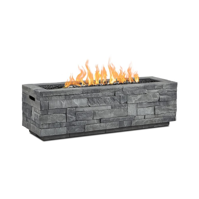 Real Flame Ledgestone 48-in W 65000-BTU Gray Ledgestone Portable Composite  Propane Gas Fire Pit in the Gas Fire Pits department at Lowes.com