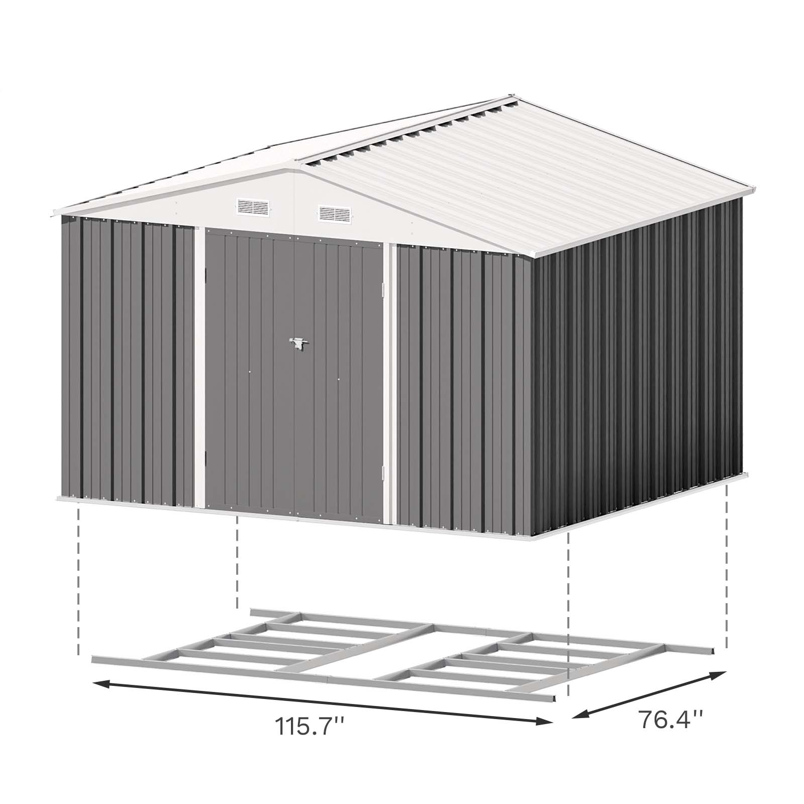 Patiowell WES-0405F-4 Metal-Storage-Buildings-Sheds - View #6