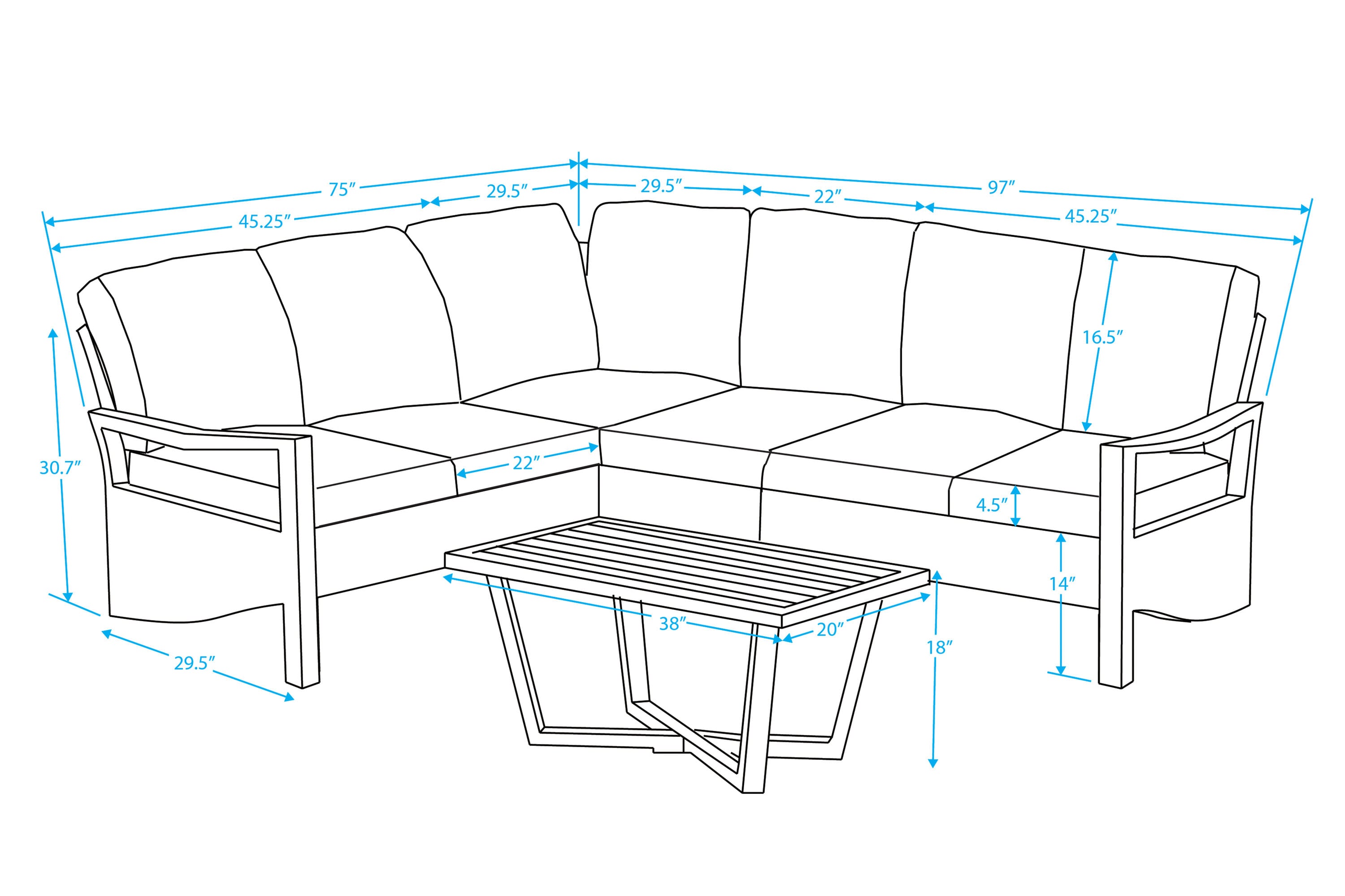 Leisure Made 437409-NVY Patio-Sofas-Daybeds - View #7