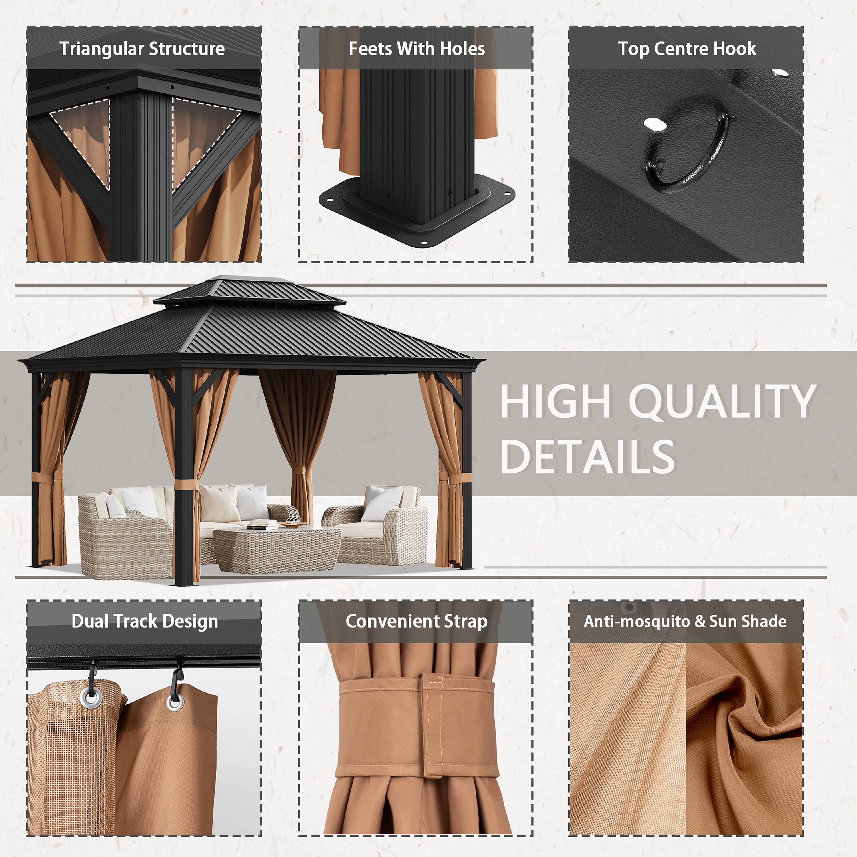 Vineego LS-GZB22-0079-10BK Wood-Resin-Gazebos - View #3