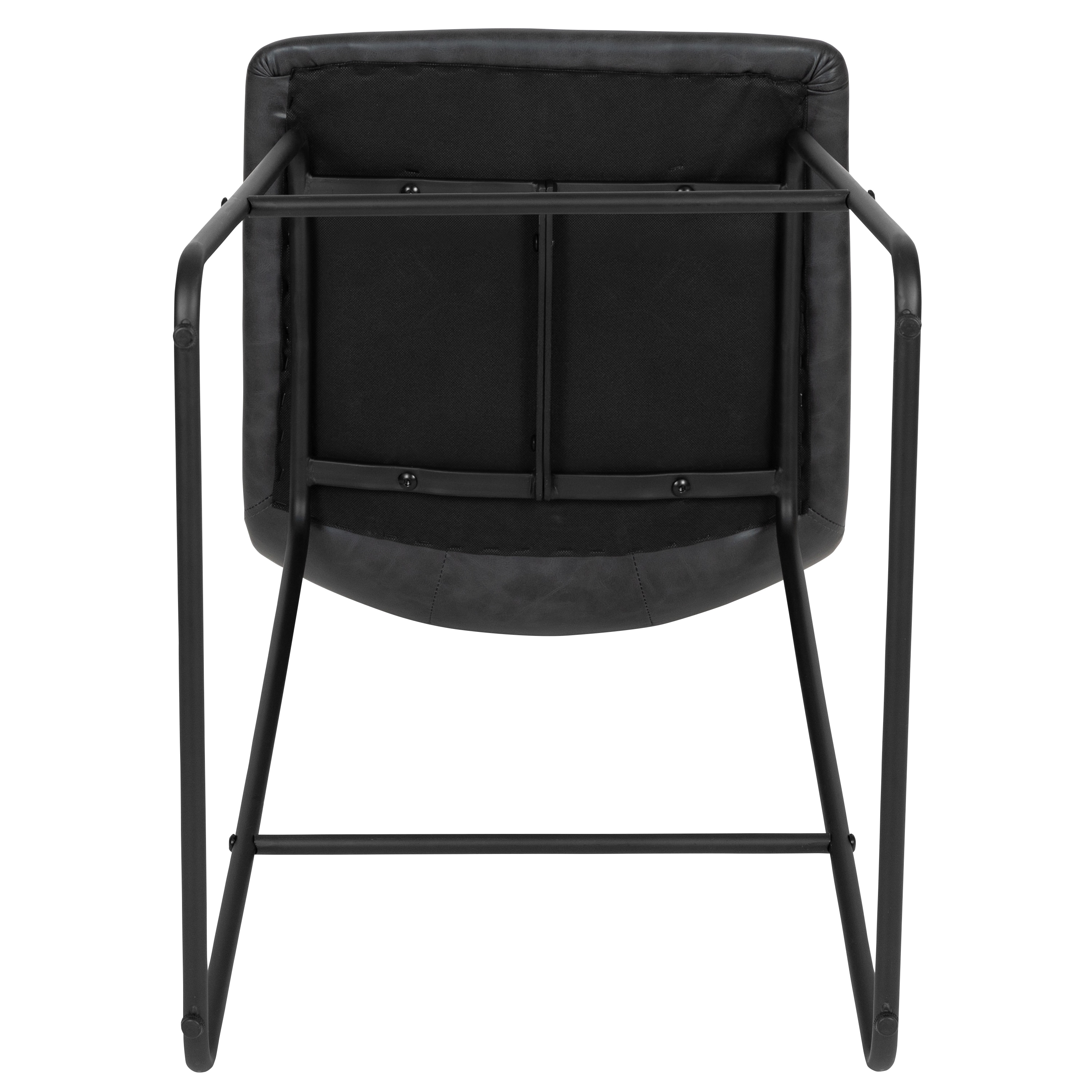 Reagan 30" Gray LeatherSoft & Metal Bar Height Stools, Set of 2