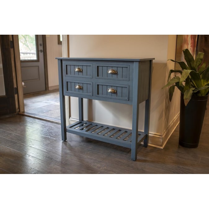 Decor Therapy Rustic Antique Navy, Decor Therapy Console Table In Vintage Distressed Wood