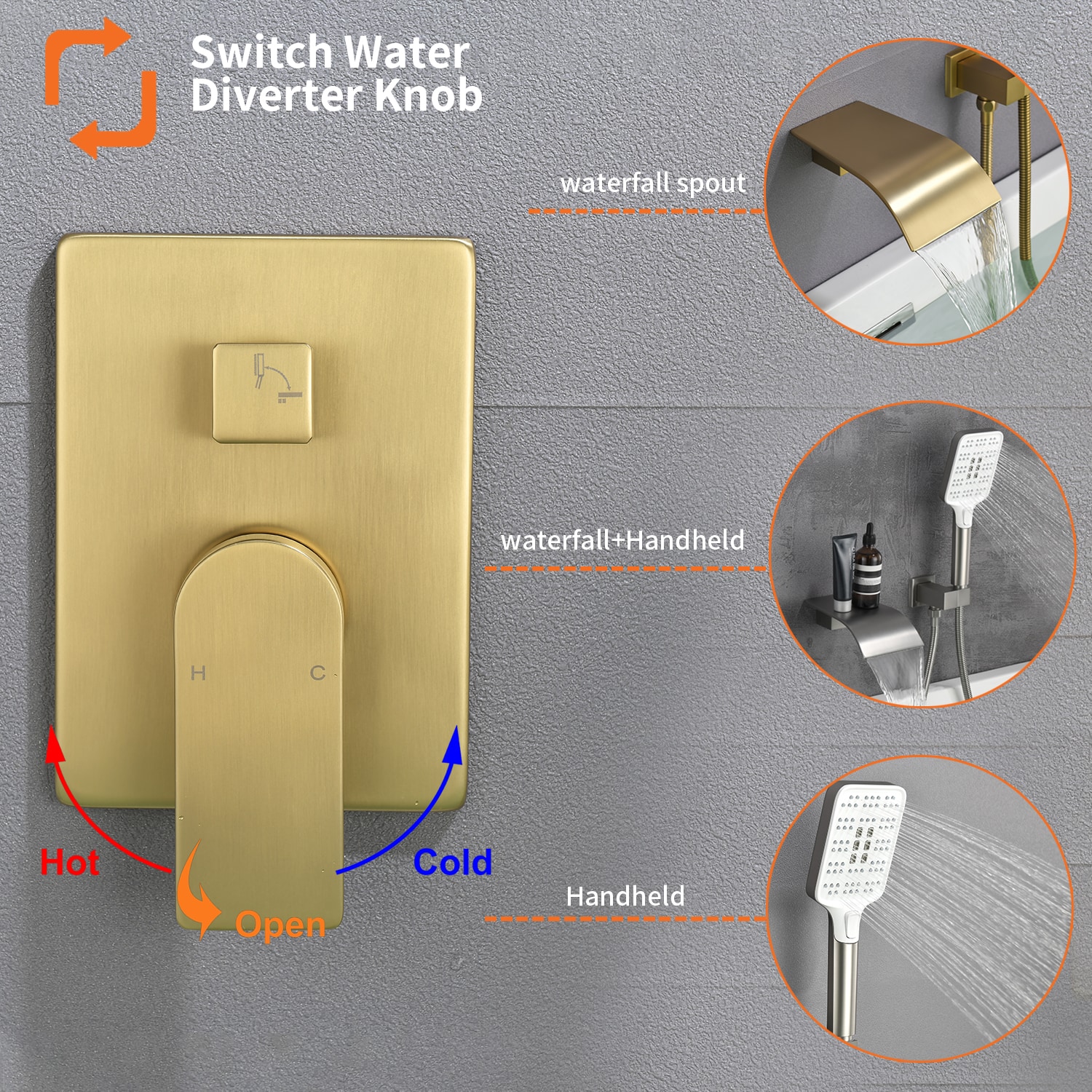 WELLFOR SPA-88020BG Roman-Tub-Faucets - View #8
