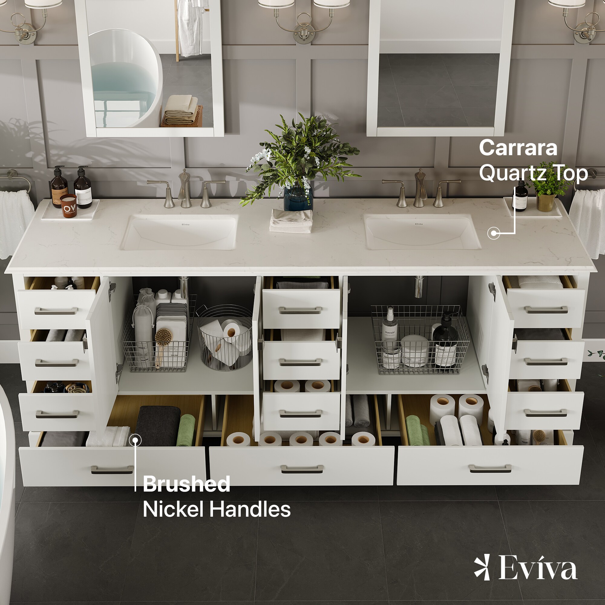 Eviva EVVN416-84WH-Q Bath-Vanity-Combo - View #3