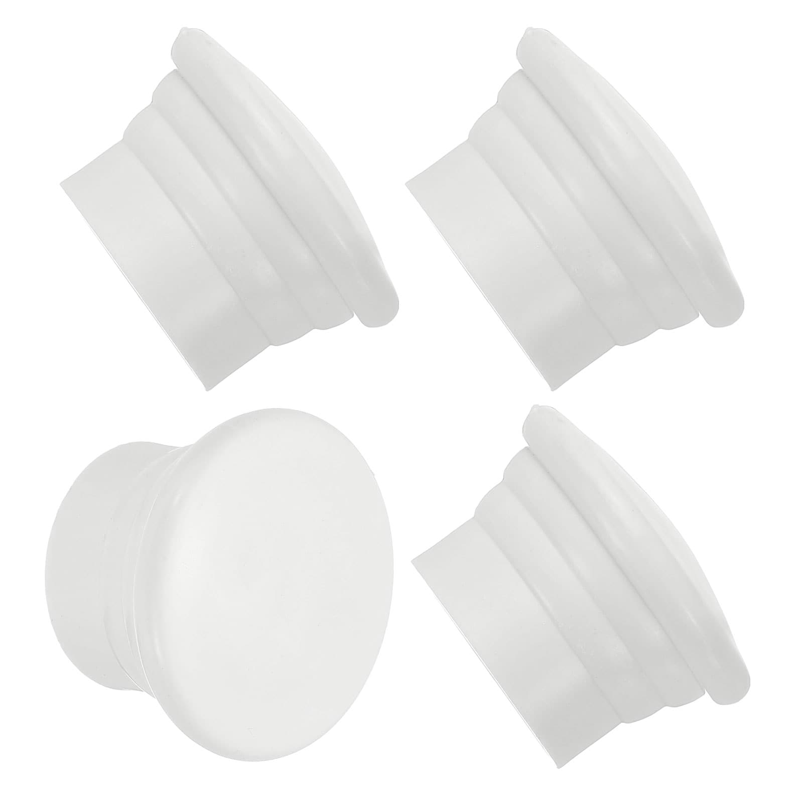 Unique Bargains Curtain Rod Ends 4pcs Plastic Drapery Rail Pole Head Cap Window Curtain Rail Finial Fits Dia. 26-28mm Rods Pole End Plug Cap for Home Office Decorative Curtain White