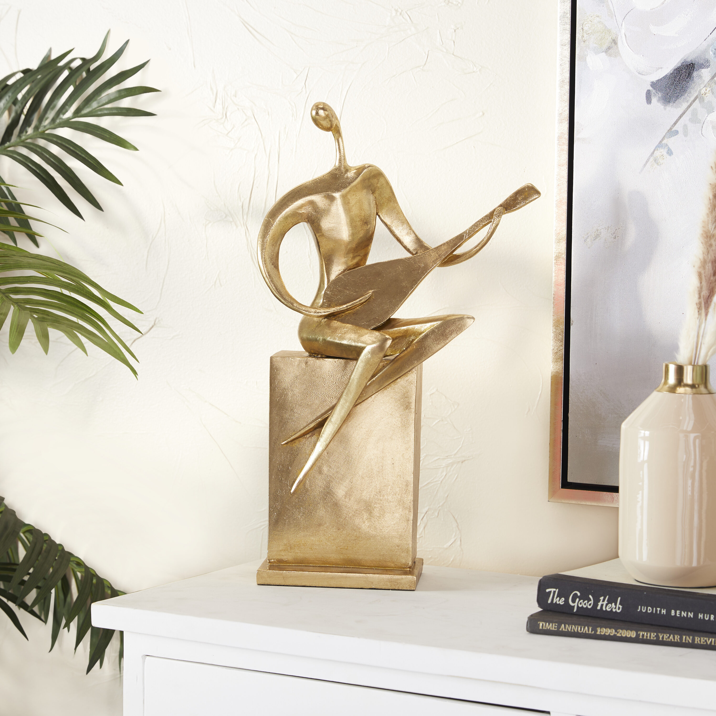Grayson Lane 67589 Gold Stone Modern Sculpture