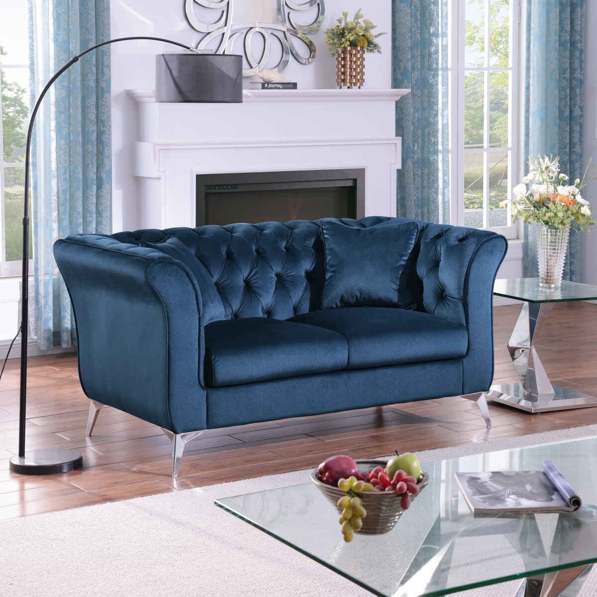 Streamdale Furniture Streamdale Chesterfield Stanford sofa AZURE blue ...