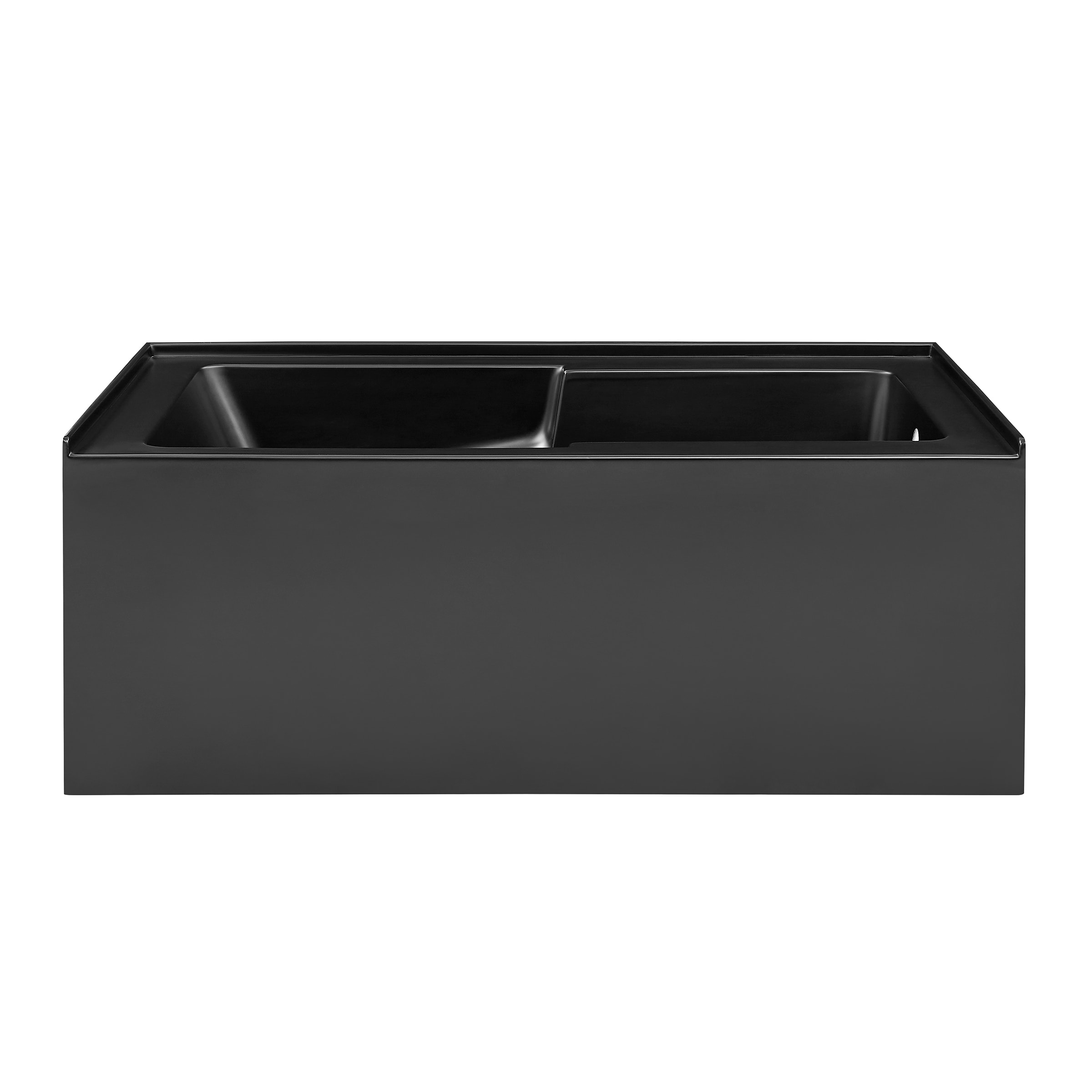 Swiss Madison SM-25-ABLAU19BK Lausanne 60-in x 30-in Matte Black Acrylic Rectangular Alcove Soaking bathtub ( Right Drain )