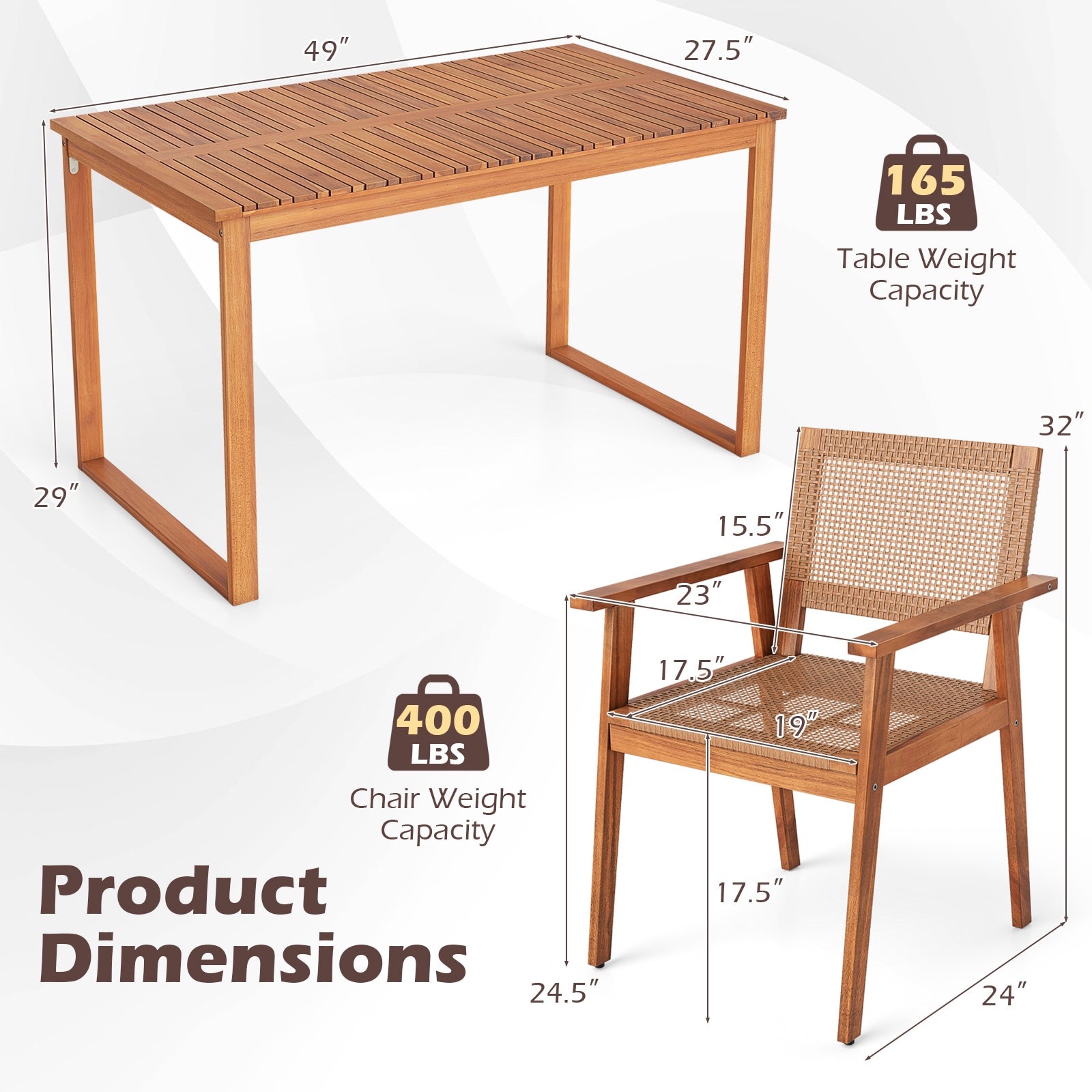 Forclover HYFW-WD5130 Patio-Dining-Sets - View #3