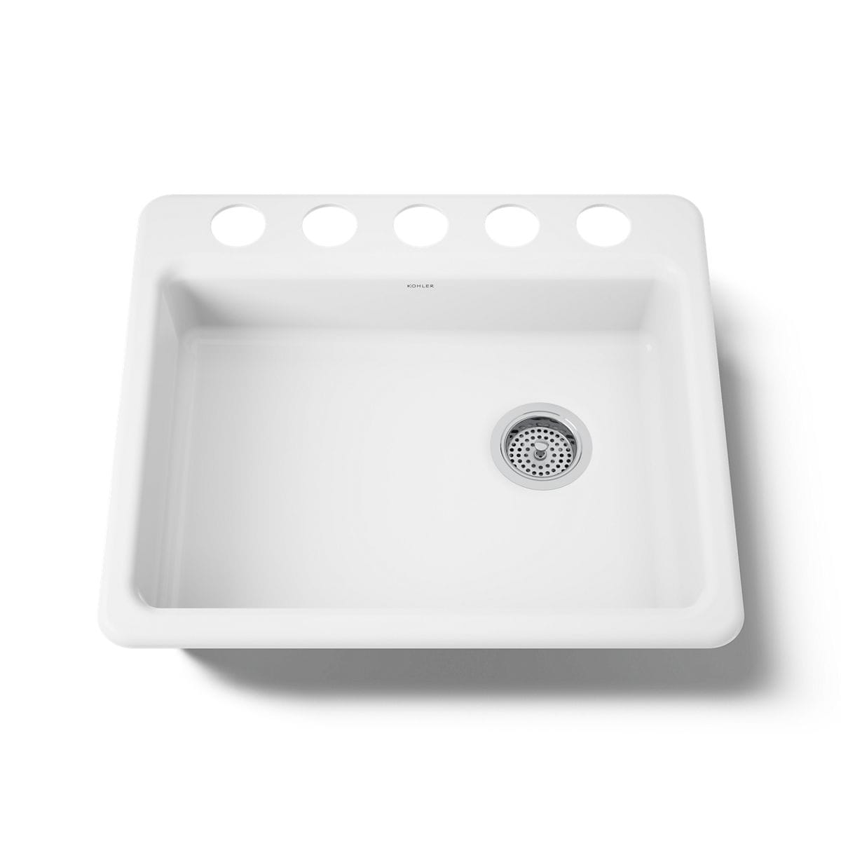 KOHLER Riverby Undermount 25.0-in x 22.0-in Cast iron Single bowl Kitchen Sink