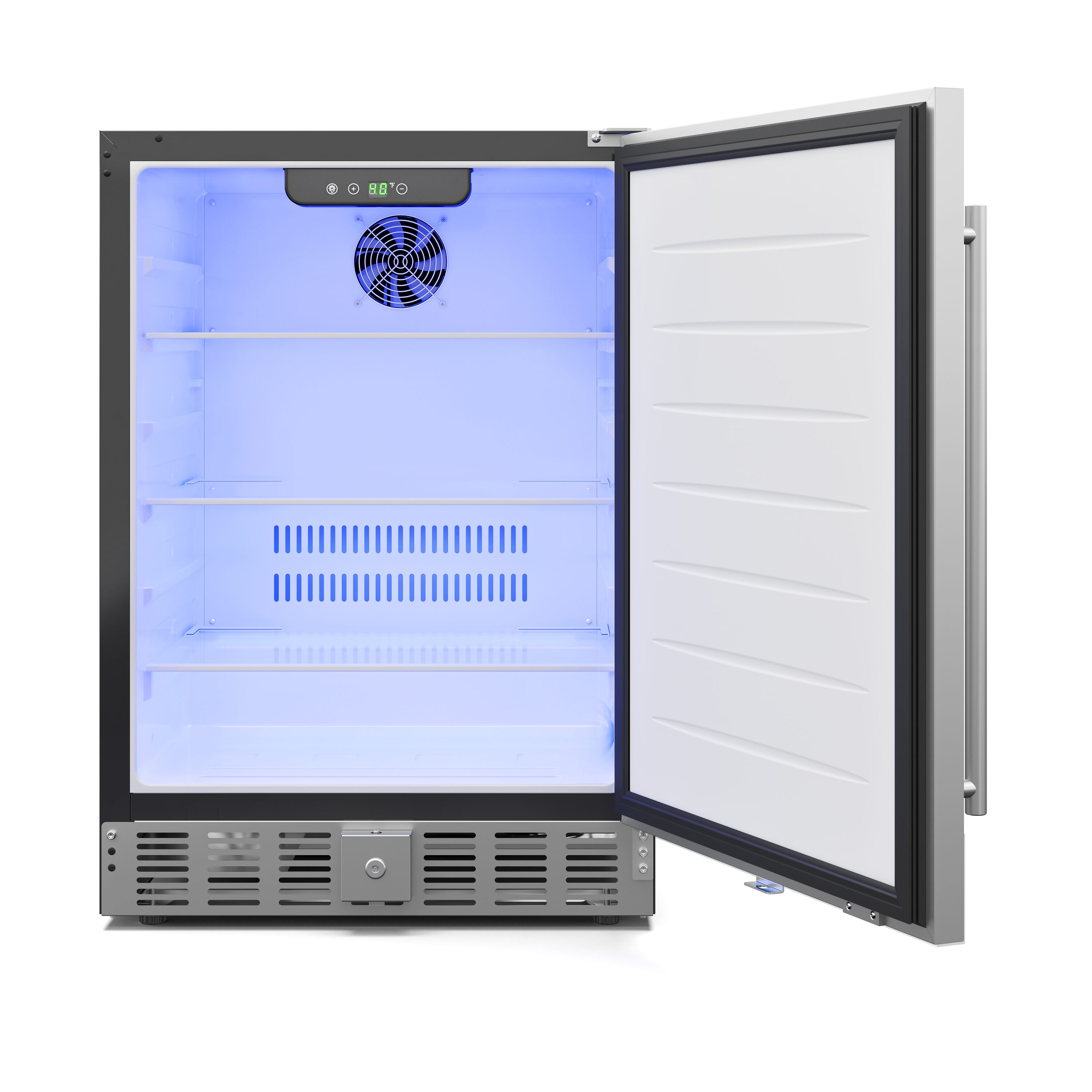 Compact Stainless Steel Under-Counter Beverage Refrigerator