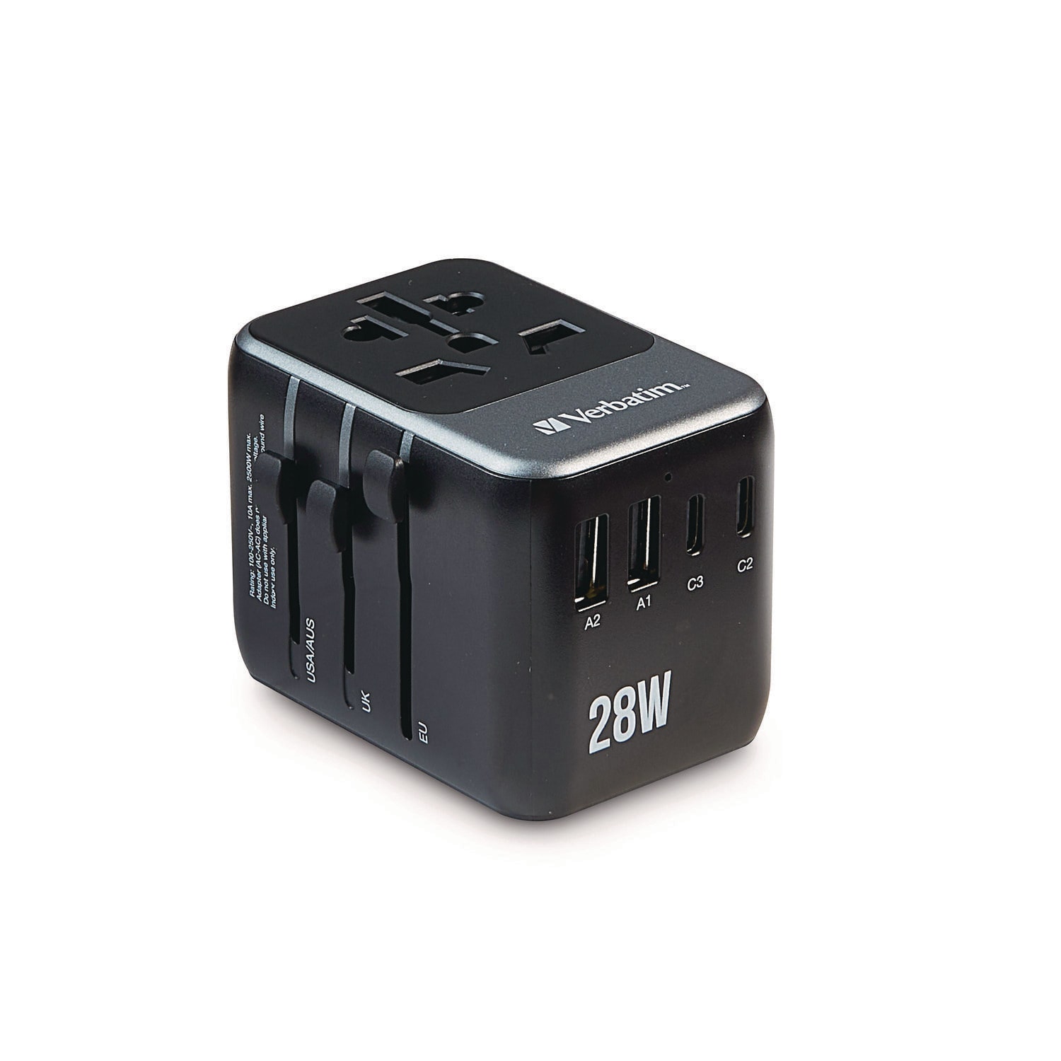 Verbatim UTA-07 Universal Travel Adapter (3) USB-A (3) USB-C