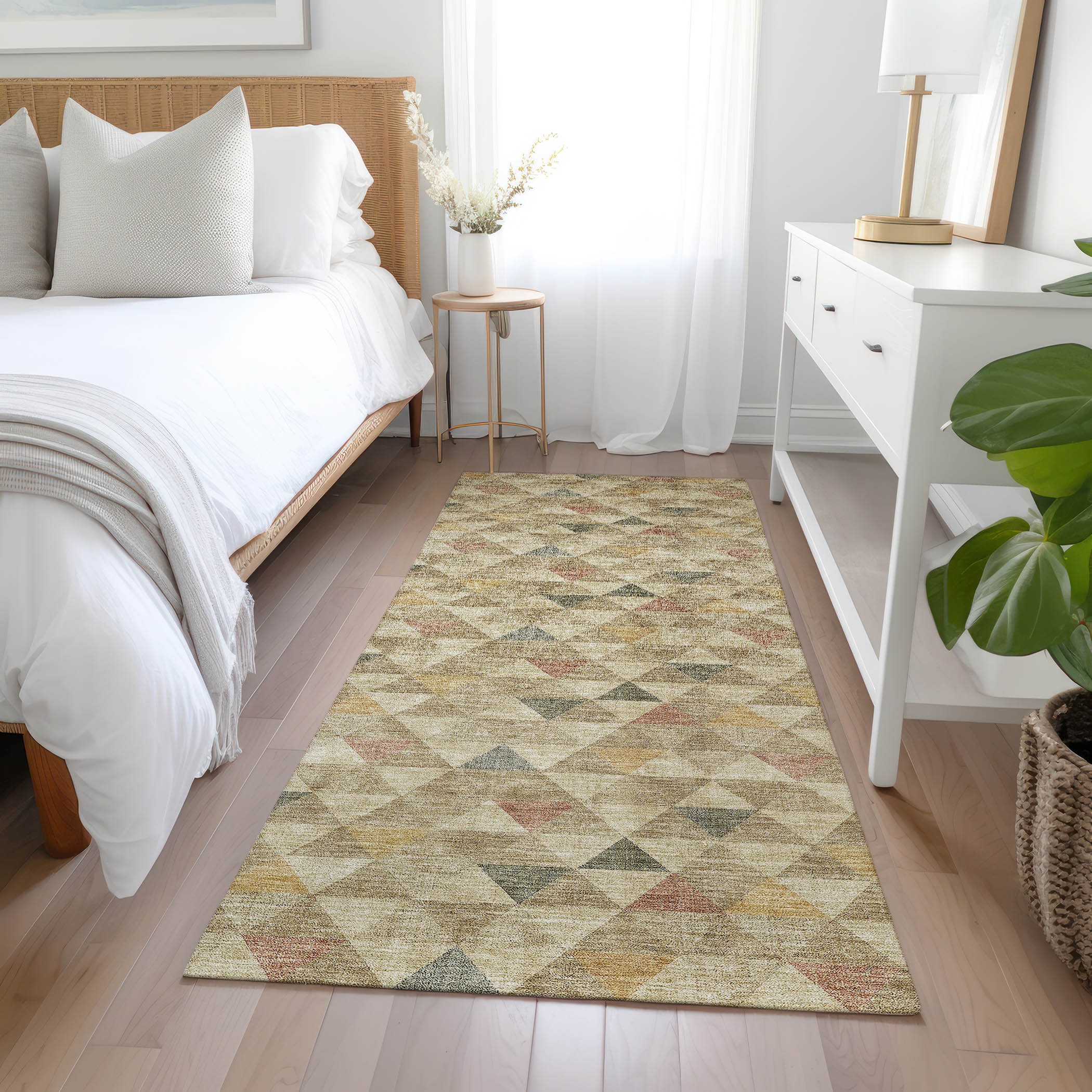 Addison Rugs ACN612BG2X8 Chantille ACN612BG 2 x 7 (ft) Polyester Beige Rectangular Indoor/Outdoor Abstract Machine washable Runner rug