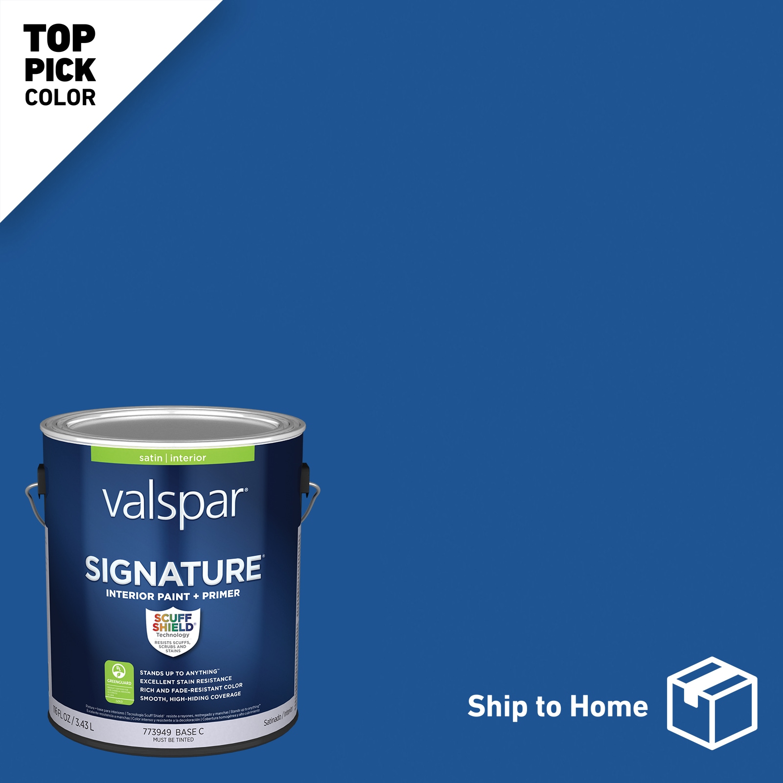 Valspar 4008-8C-2636564 Signature Satin Deep Space 4008-8C Latex Interior Paint Paint + Primer ( 1-gallon )