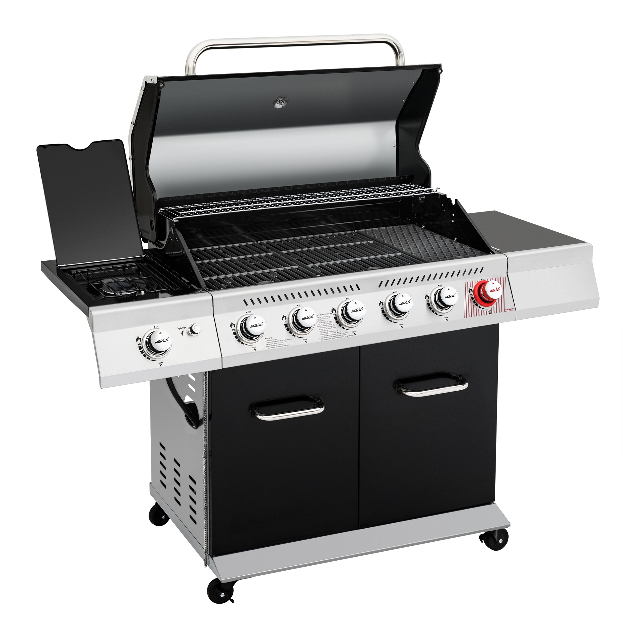 Royal Gourmet Stainless Steel 5-Burner Gas Grill With Rotisserie Kit ...