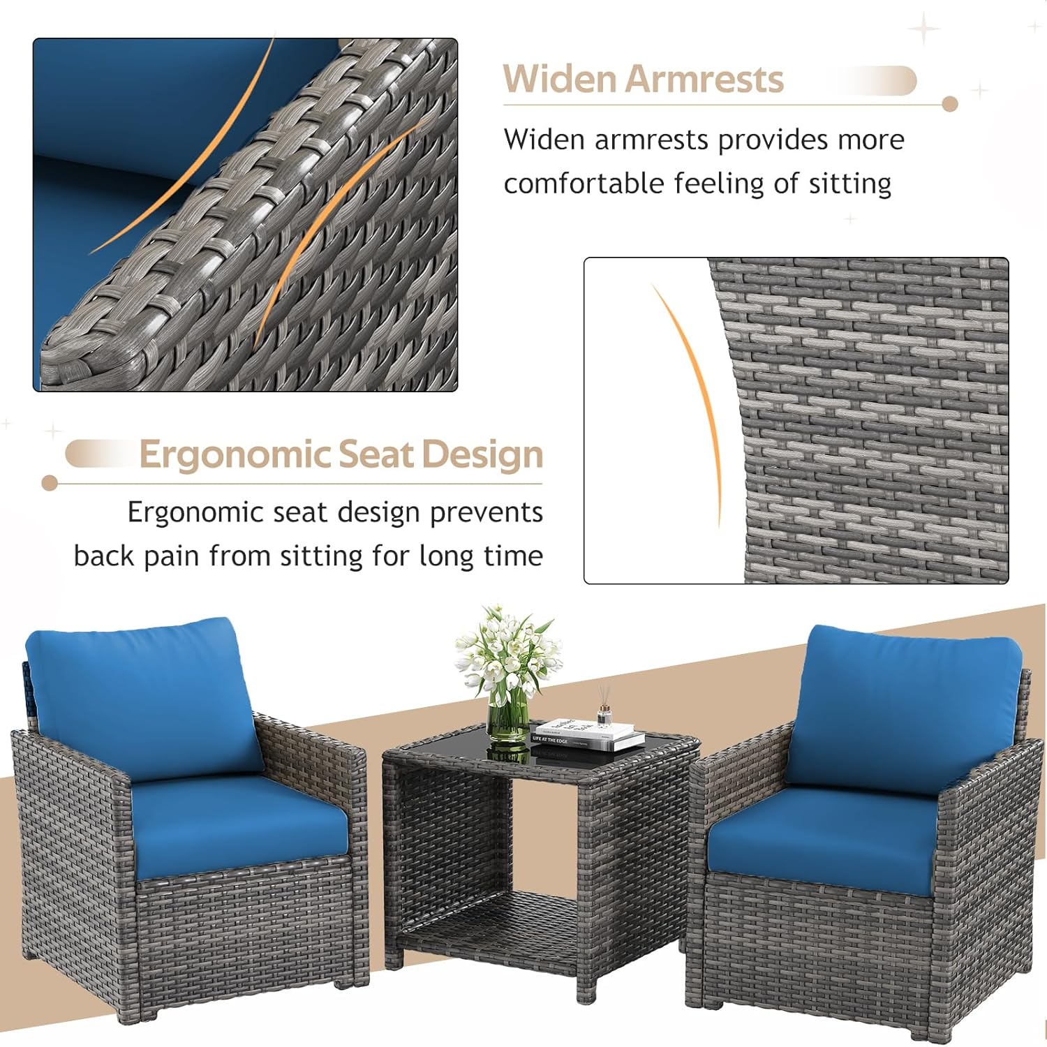 AECOJOY 16091GRDBU-LS02 Patio-Conversation-Sets - View #4