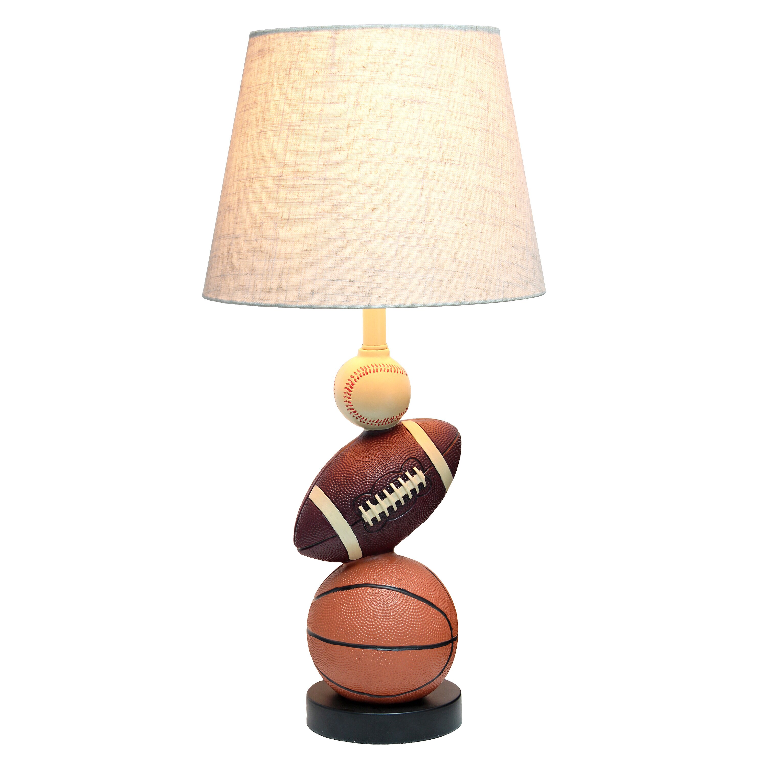 22" White Polyresin Sports Combo Table Lamp for Kids