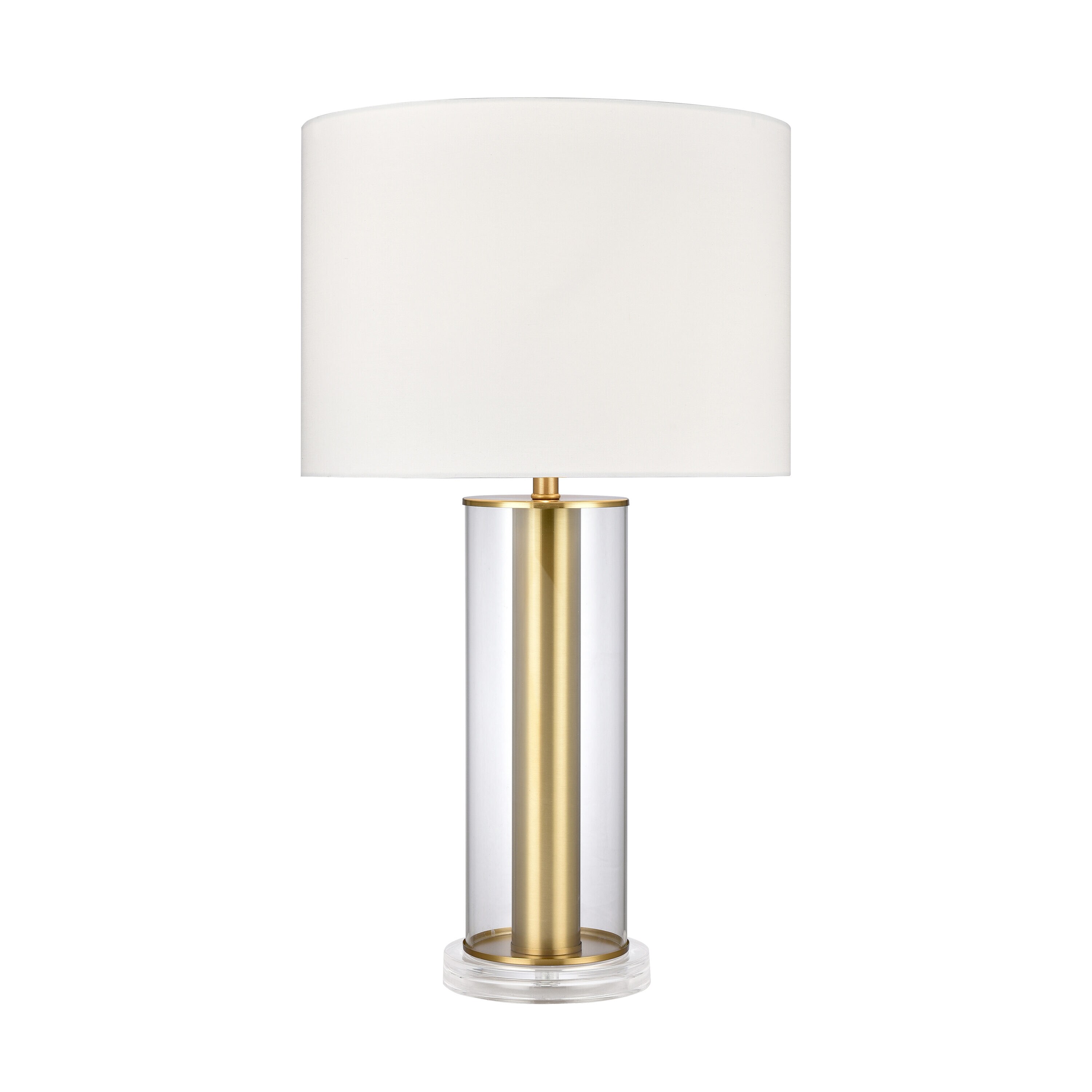 Evergreen 12-in Clear 3-way Table Lamp with Fabric Shade | - Westmore by ELK Lighting LW-202331086