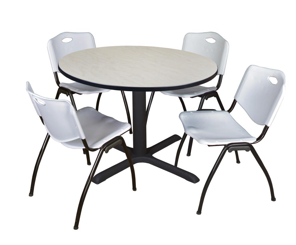 Regency TB48RNDPL47GY Breakroom Off-white 4-Person Training Table (48-in W x 29-in H)